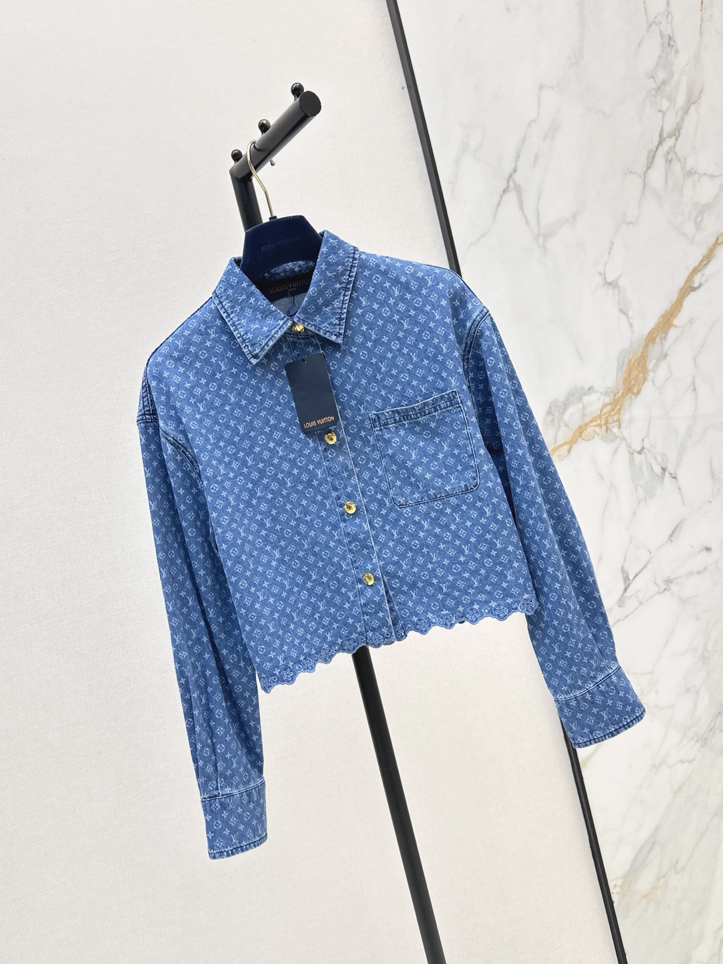 Loui 26ss cropped denim shirt