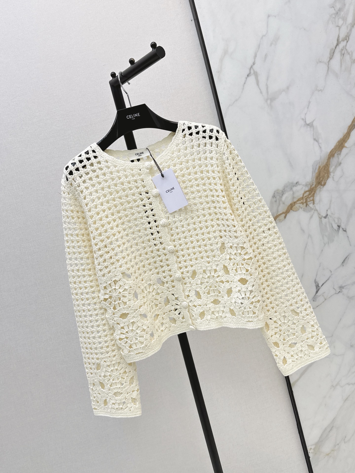 Celi 26fw hollow knit cardigan
