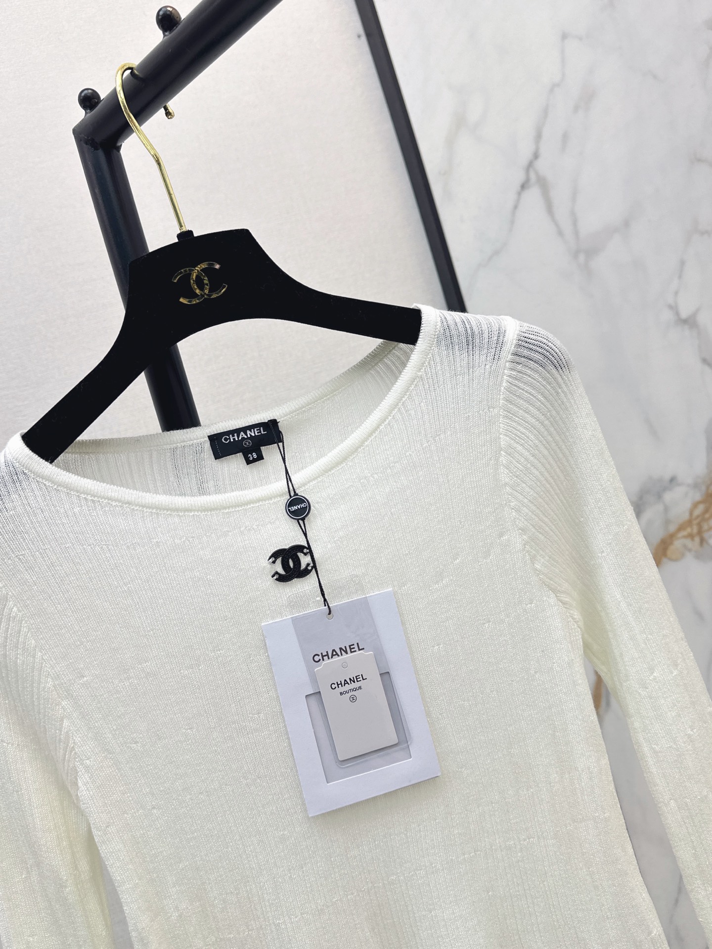 Chan 26fw lace trim knitwear