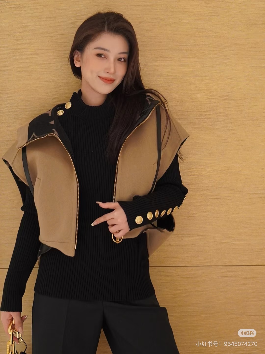 Loui 26ss hooded cape vest jacket
