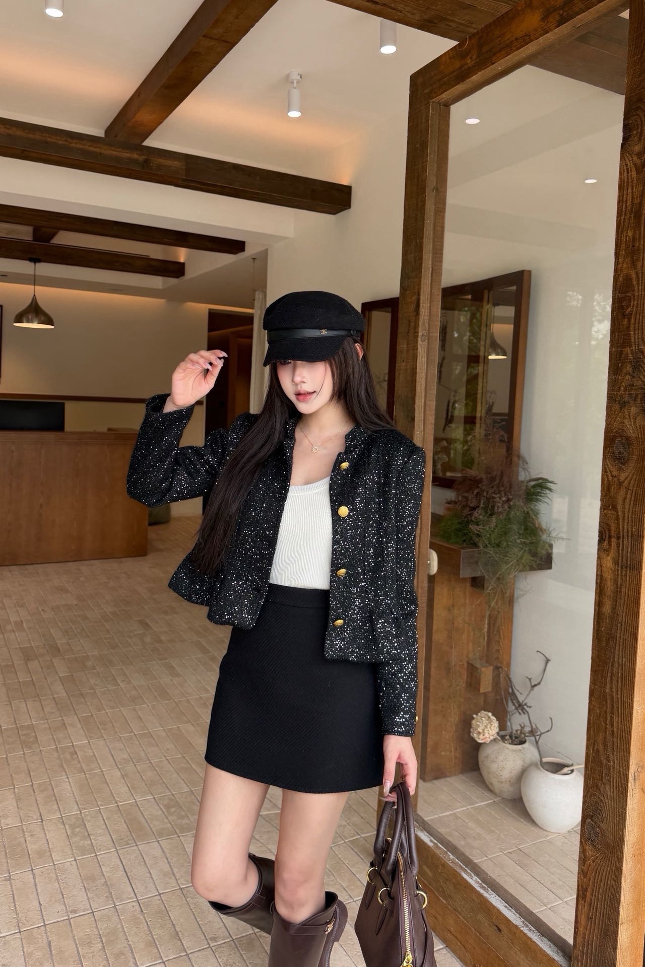 CD 26fw sequin tweed jacket