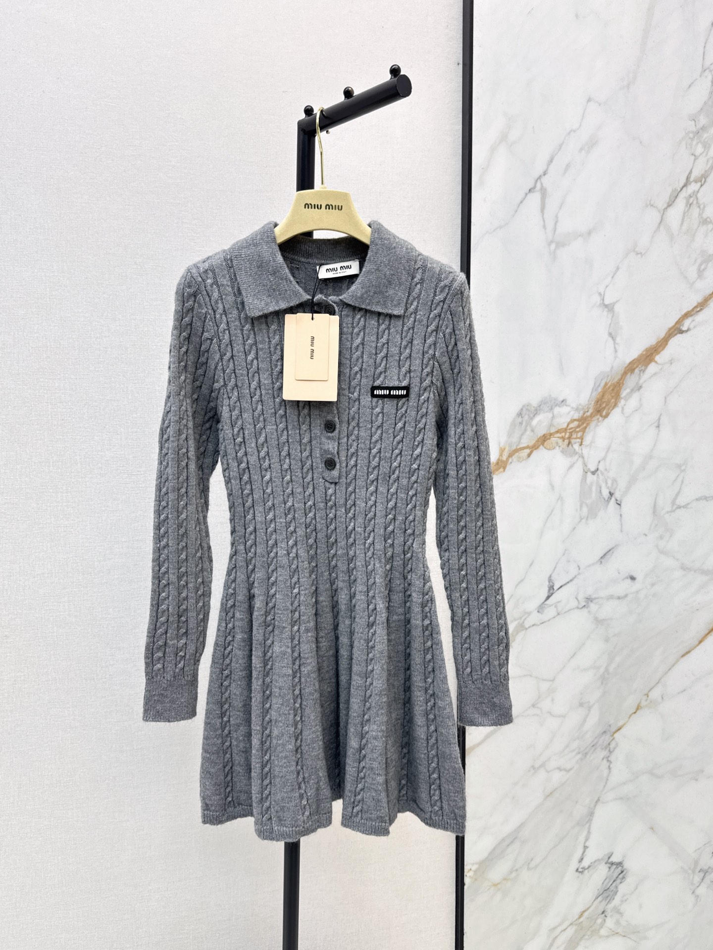 Miu 26fw cable knit dress