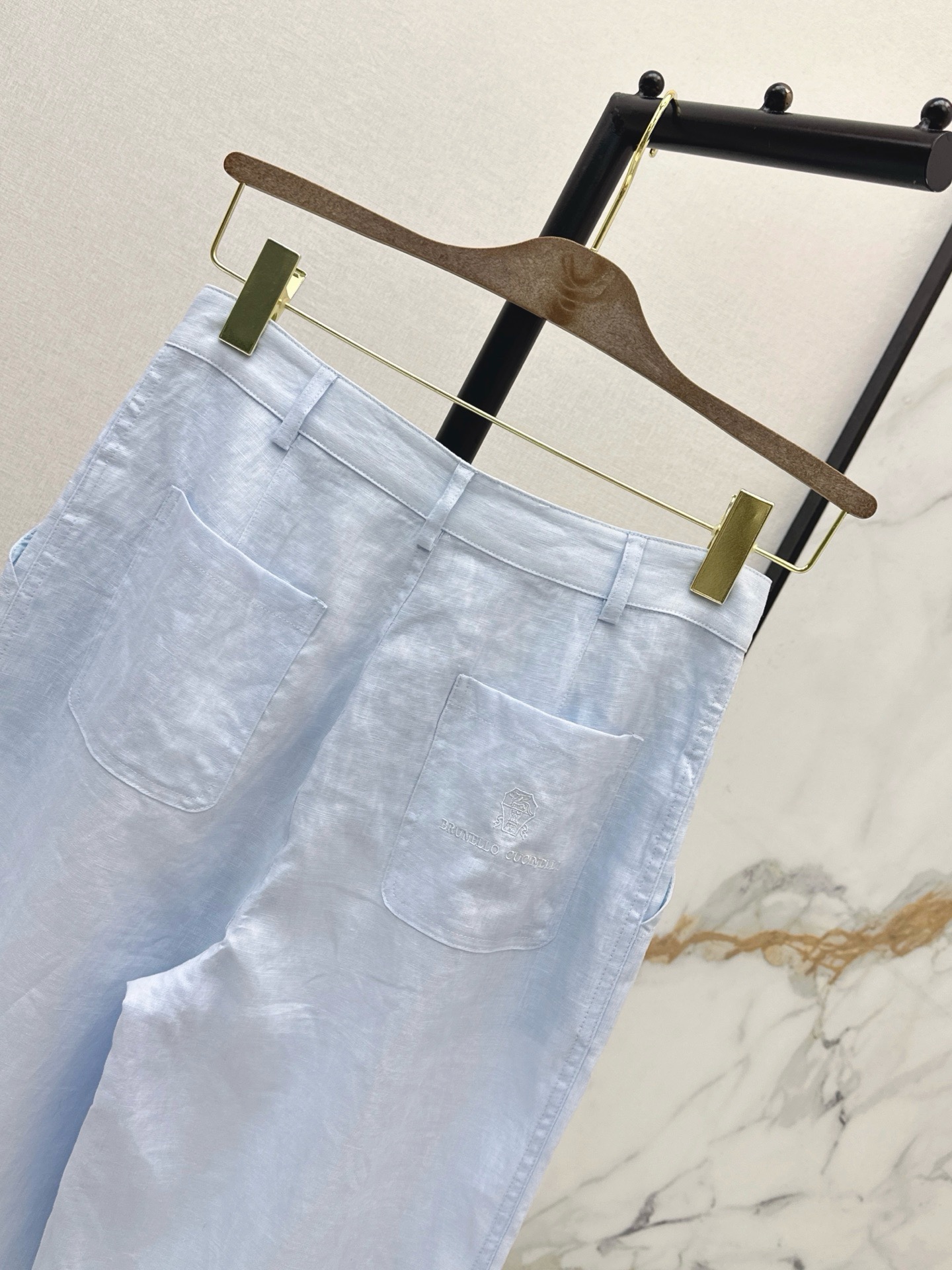 Brun 26ss linen straight-leg pants
