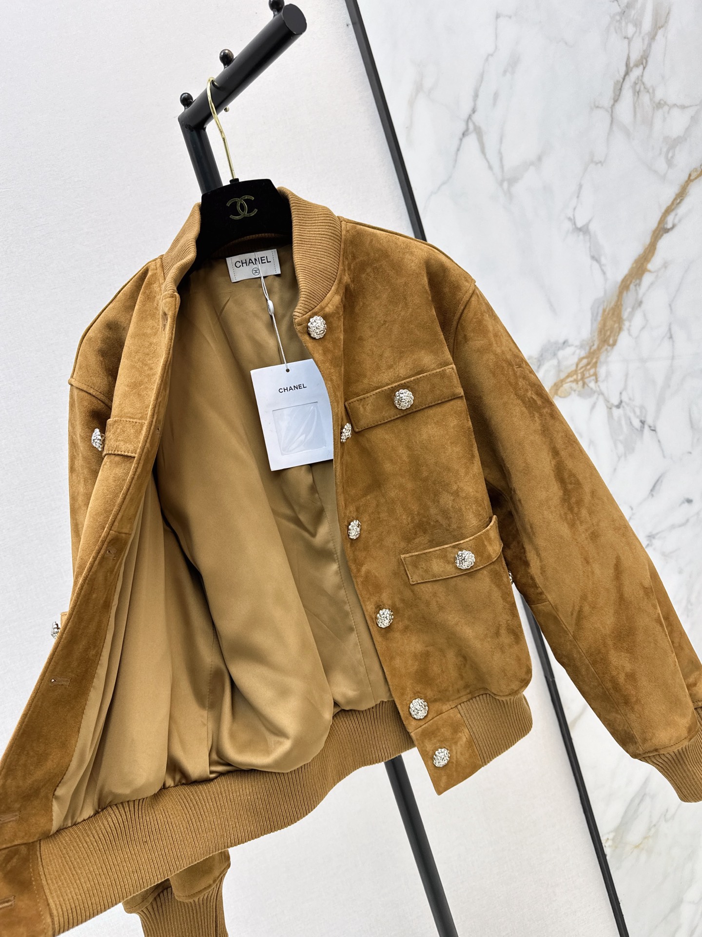 Chan 26fw suede fleece leather jacket