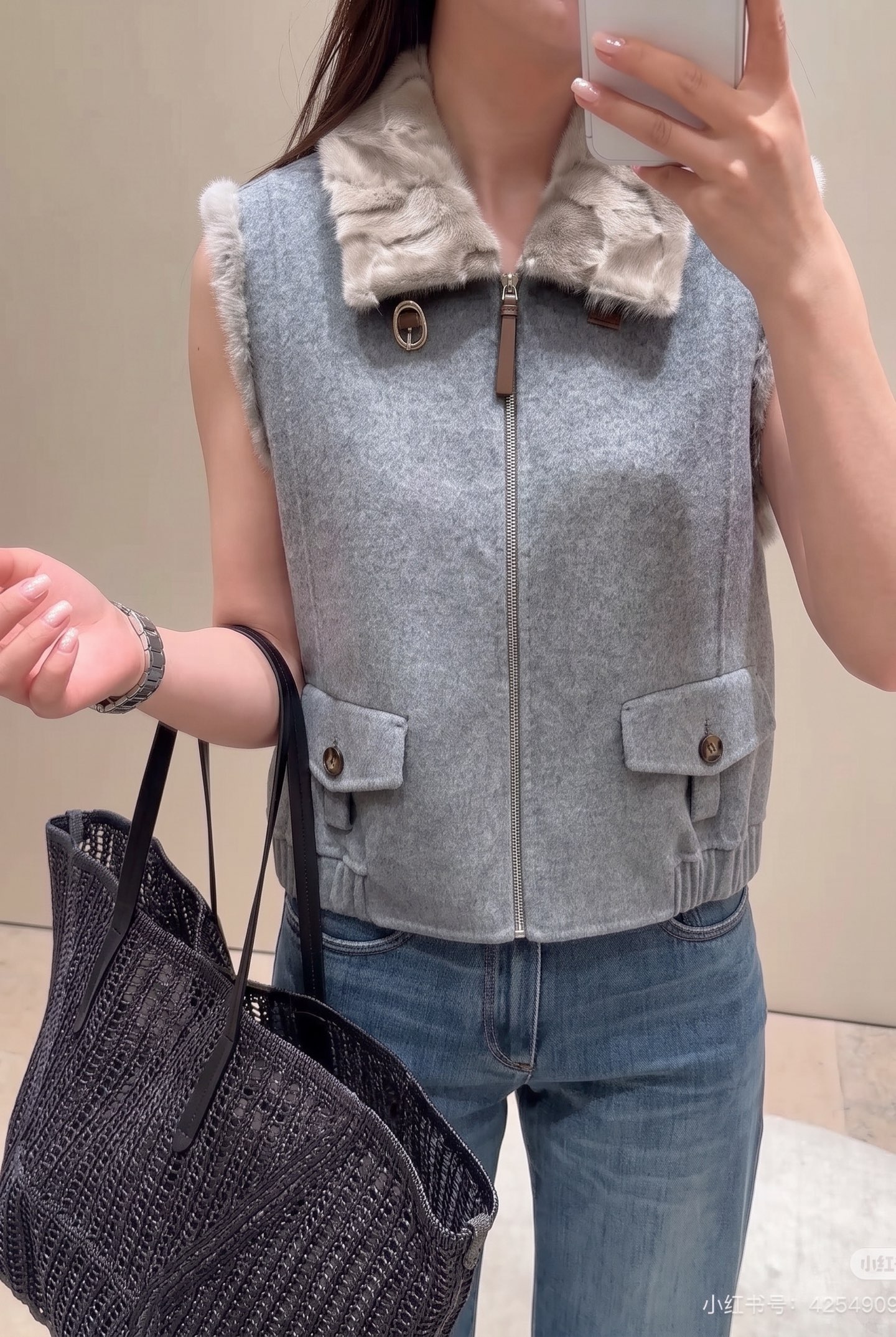 Brun 26fw woolen vest jacket
