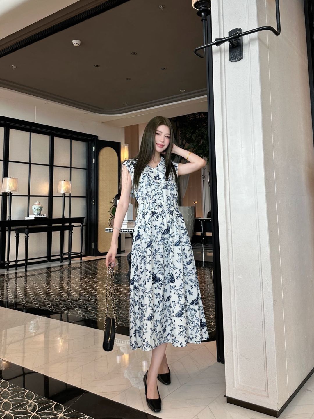 CD 26ss sleeveless print dress