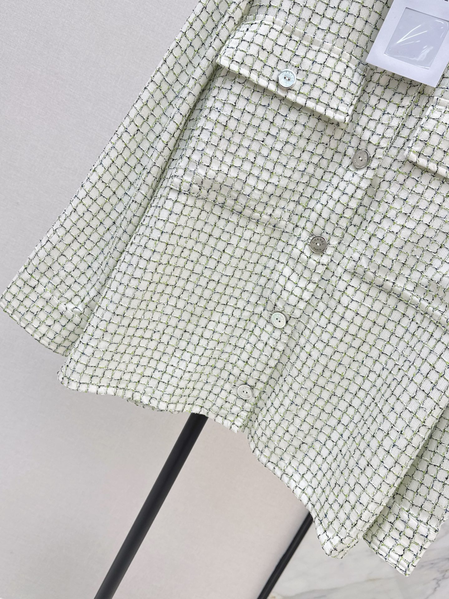 Chan 26fw tweed woven shirt jacket