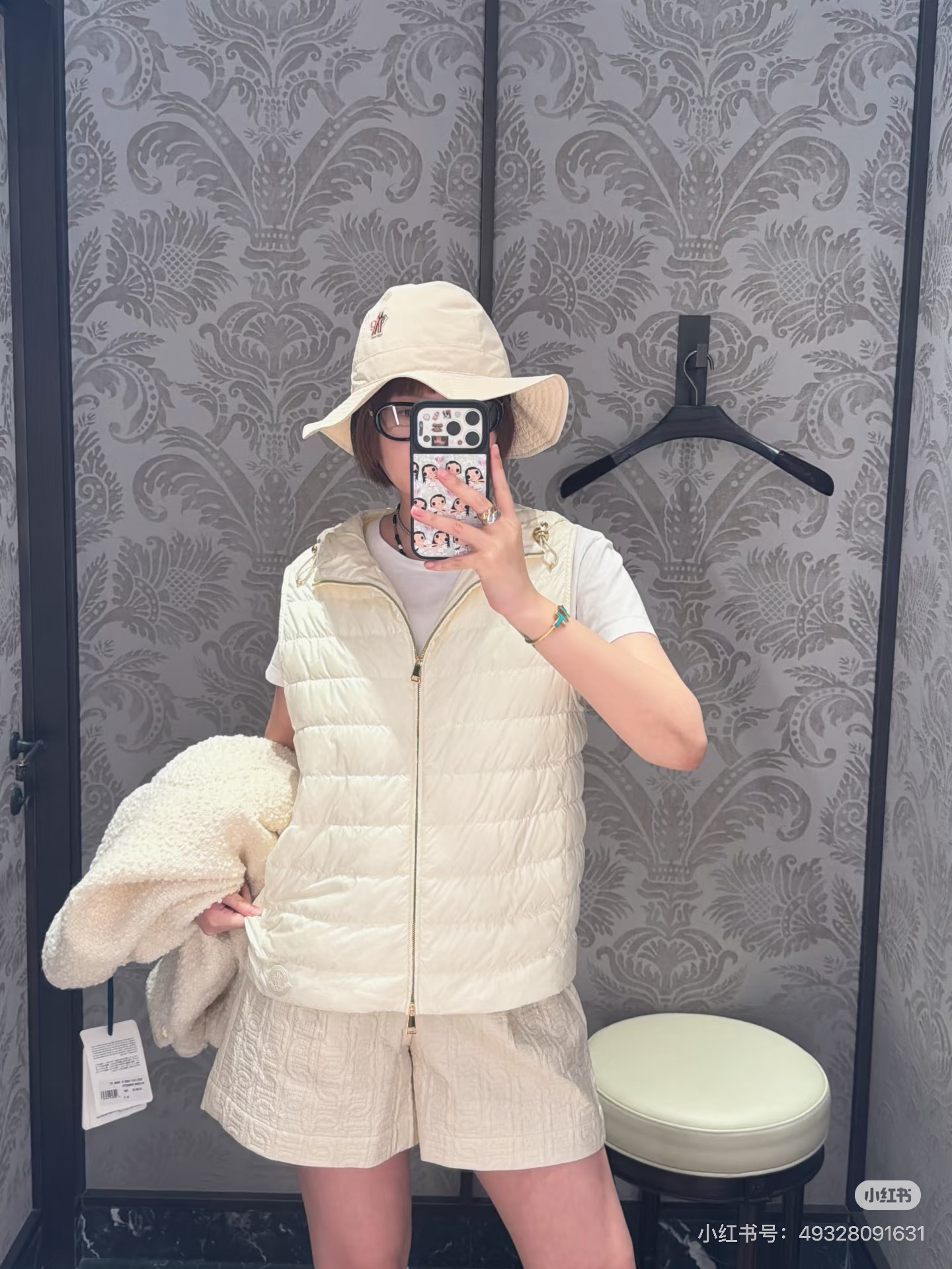 Monc 26fw tweed jacket down vest sets