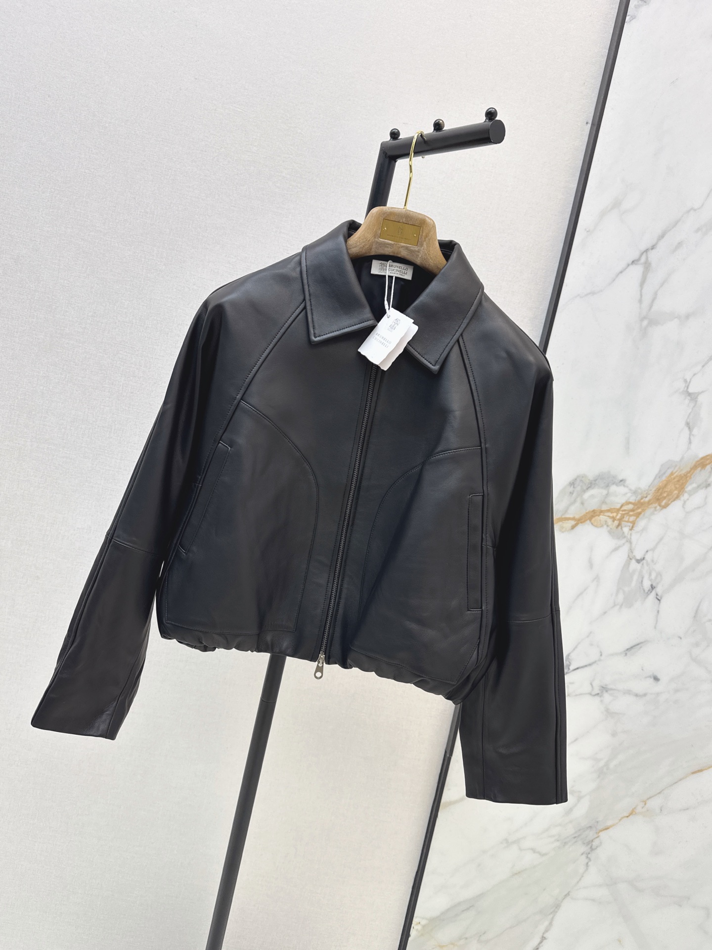Brun 26fw leather jacket