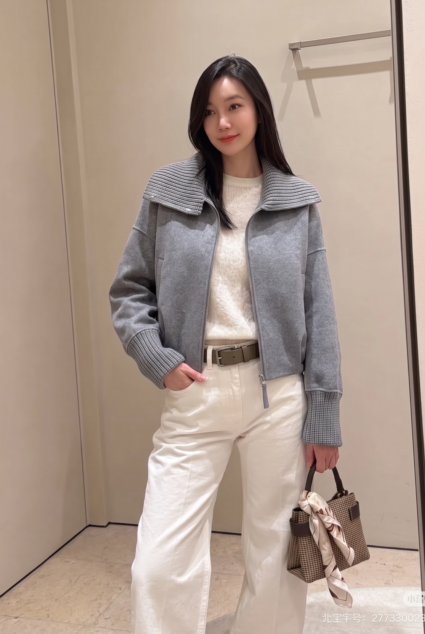 Brun 26fw woolen zipper jacket