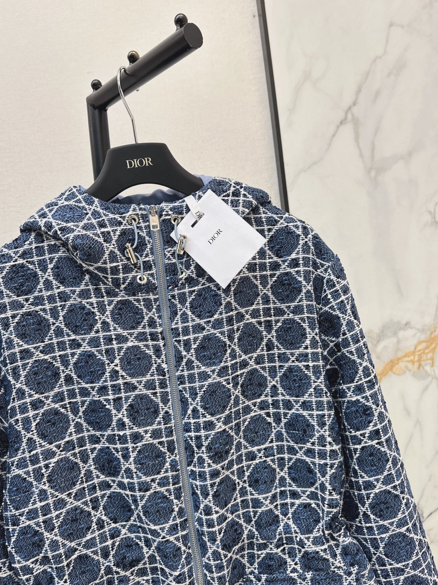 CD 26fw check drawstring hooded jacket