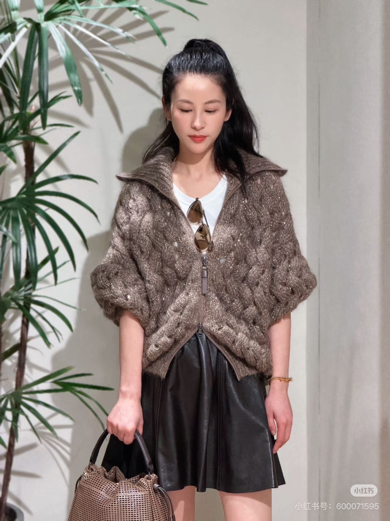 Brun 26fw zipper knit cardigan