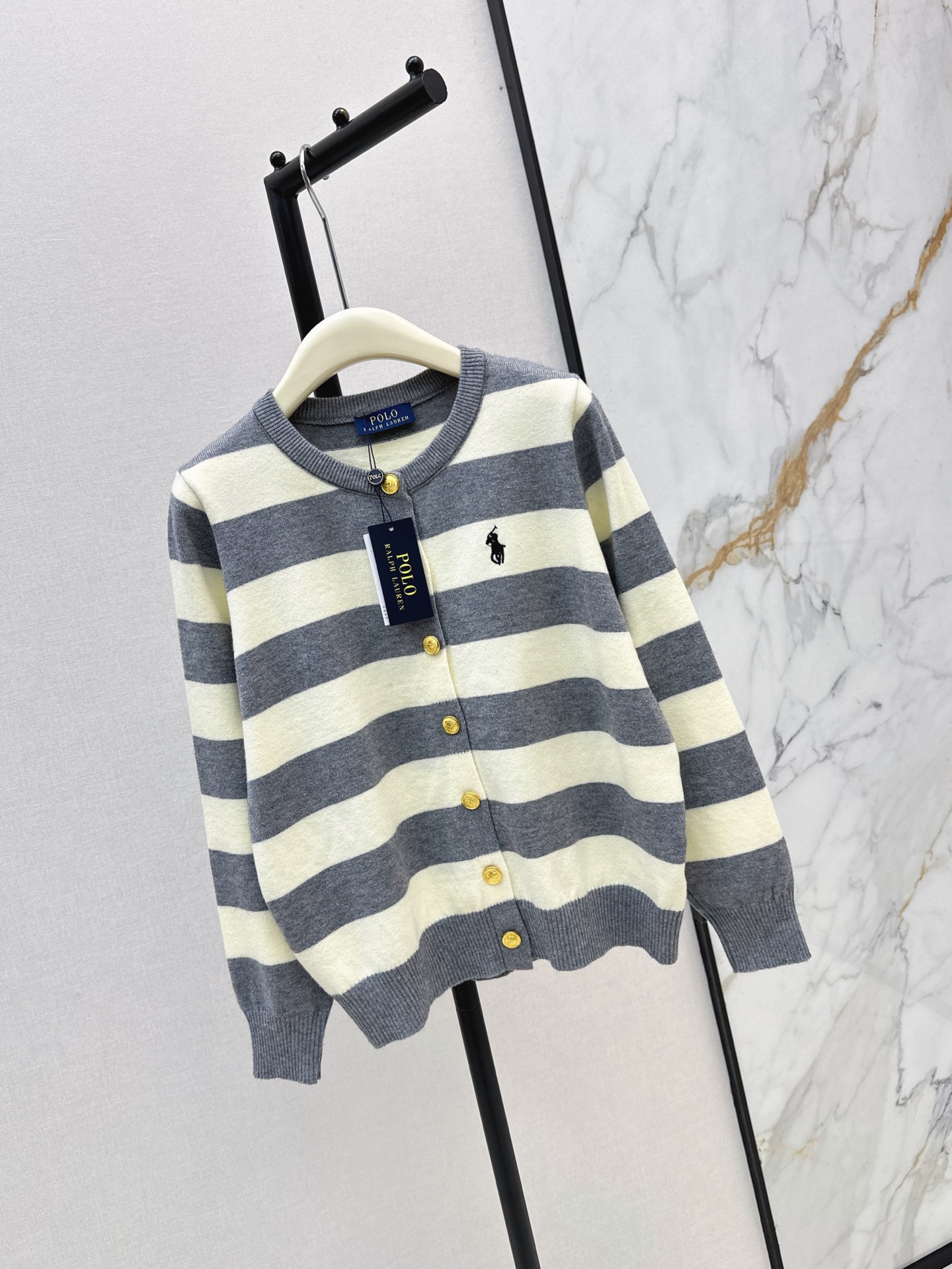 Ralp 26fw stripe knit cardigan