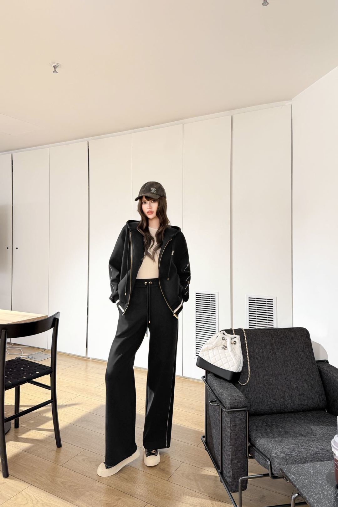Chan 26fw hooded jacket pants sets