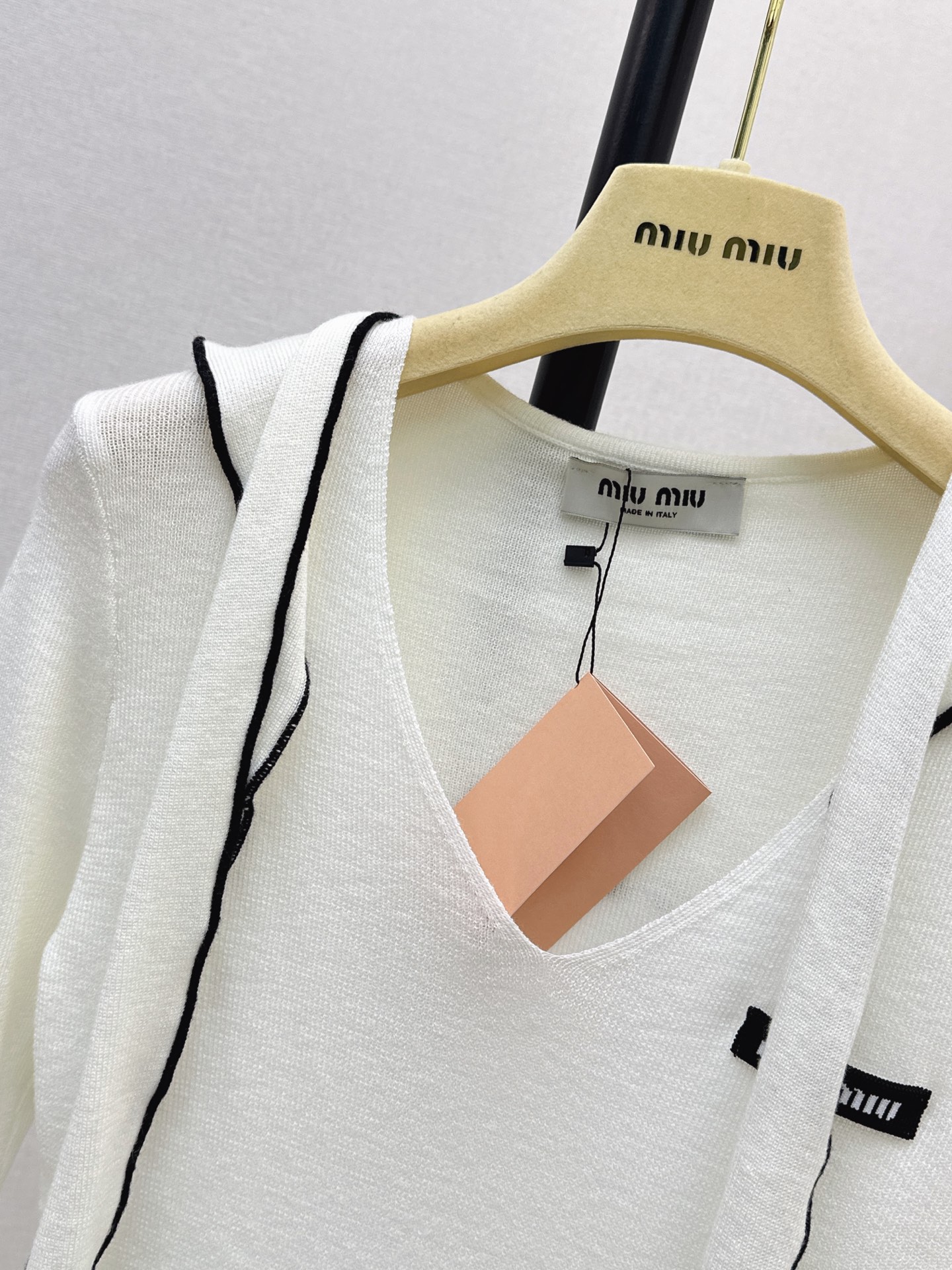 Miu 26fw contract-trim knit top