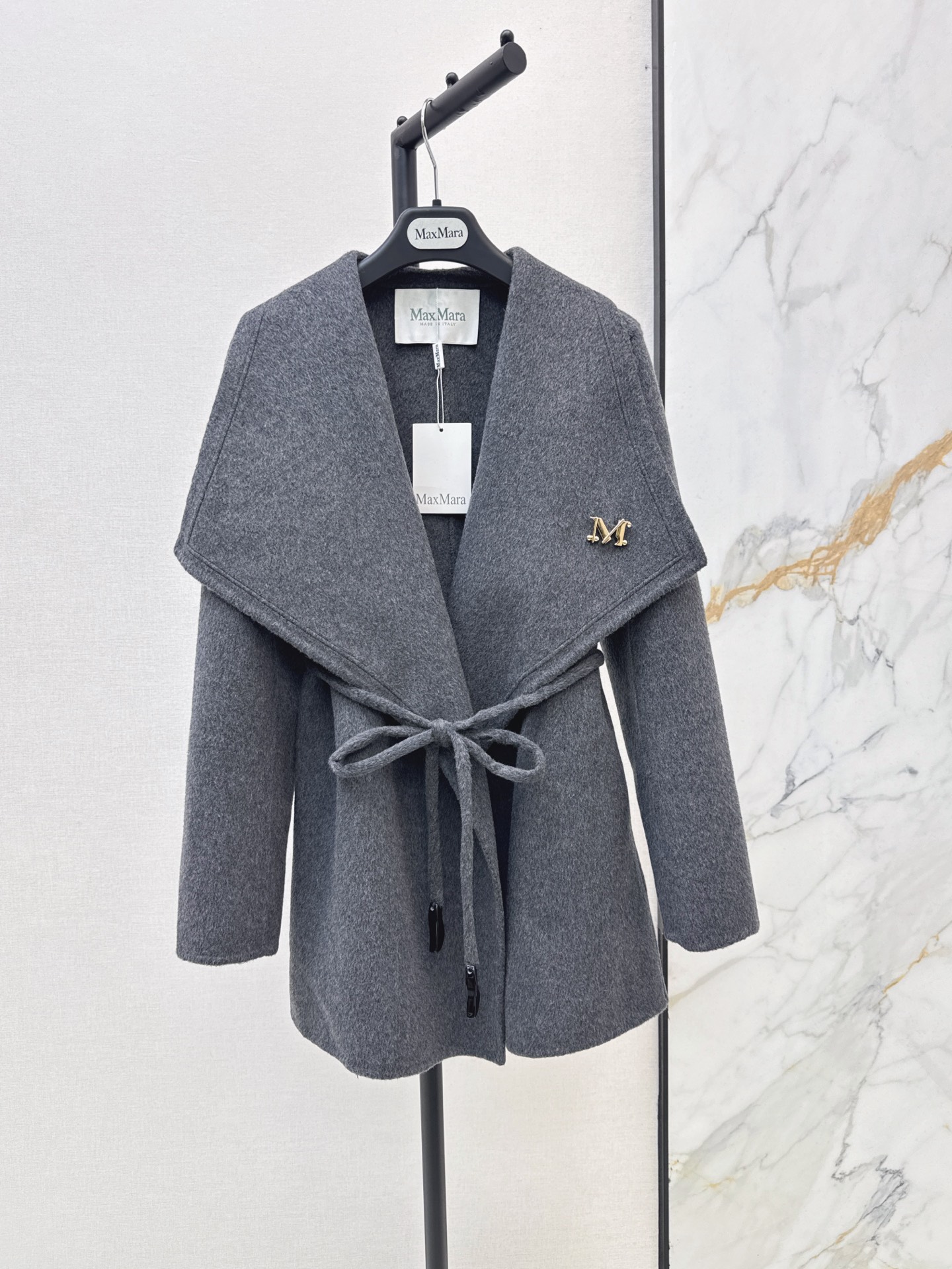Max 26fw belted woolen overcoats