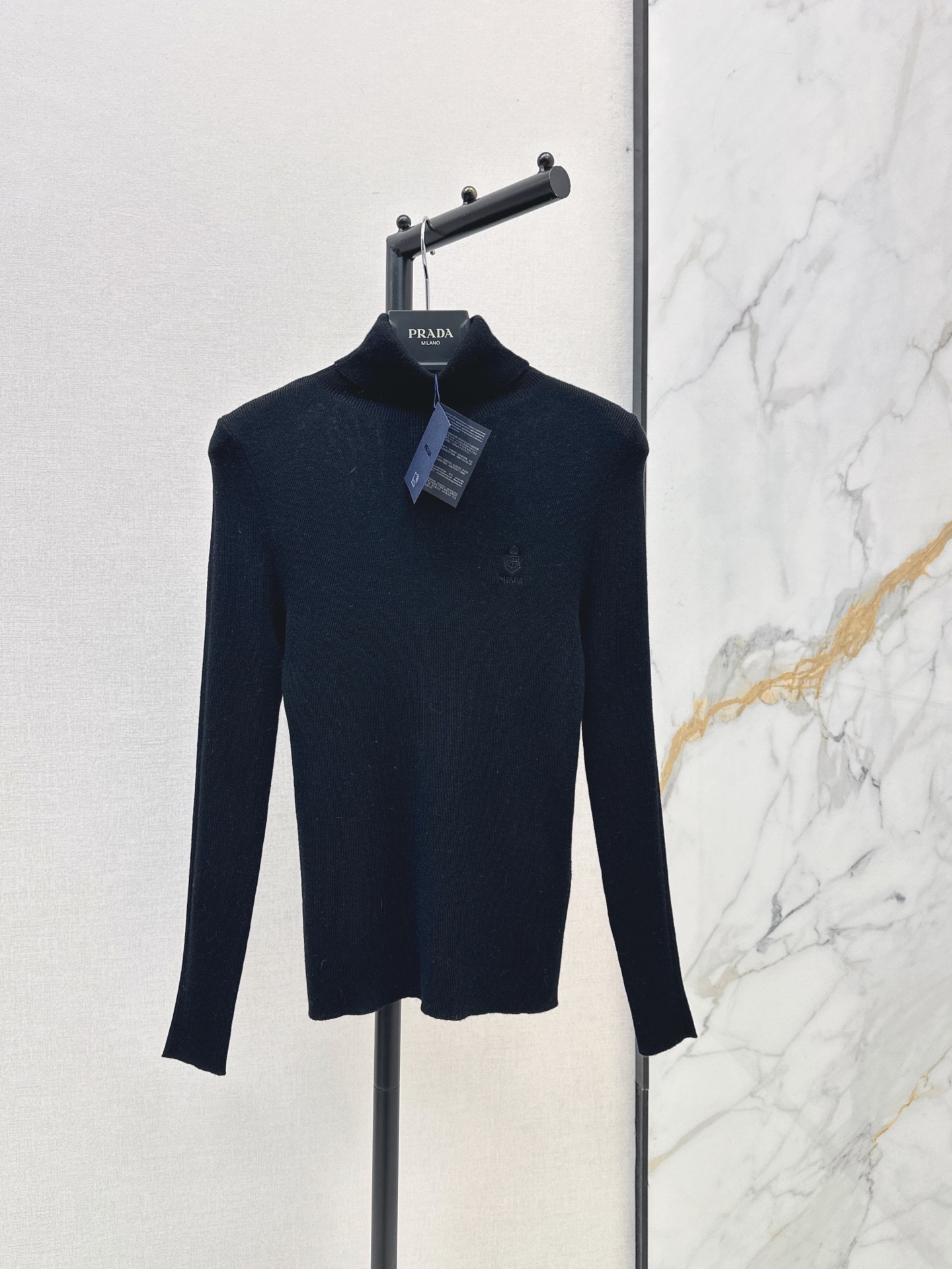 Pra 26fw knit high neck basic tee
