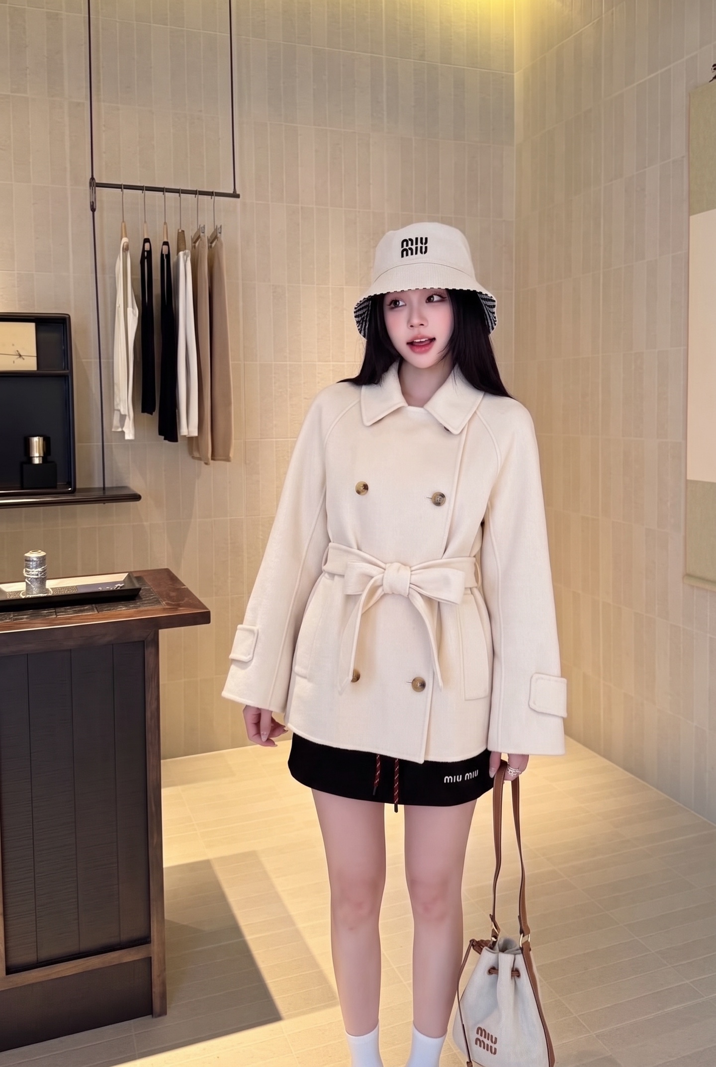 Max 26fw belted double button overcoats