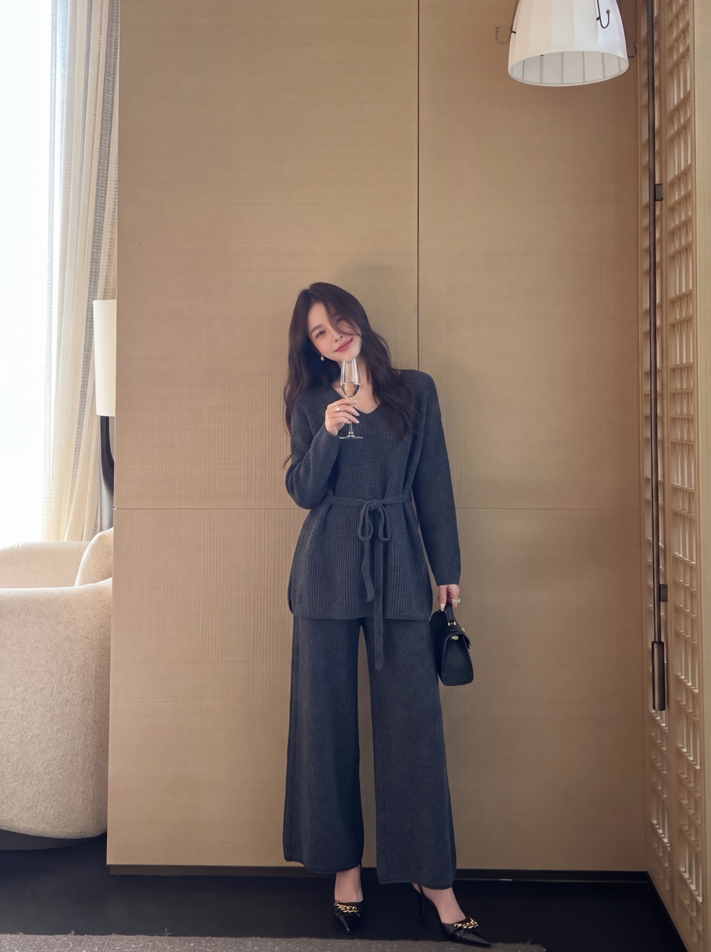 Brun 26fw wool sweater pants sets