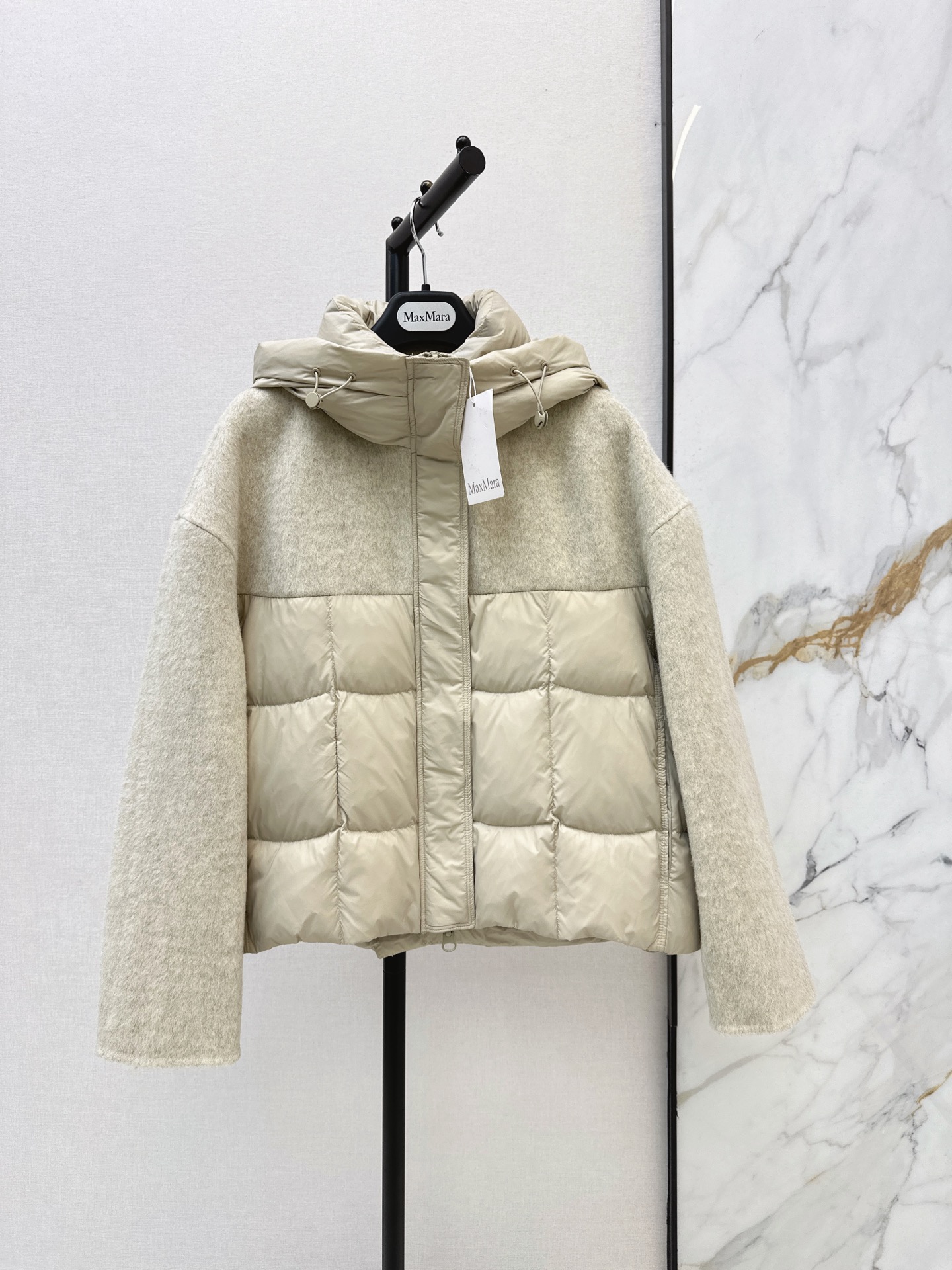 Max 26fw hooded wool contract down jacket