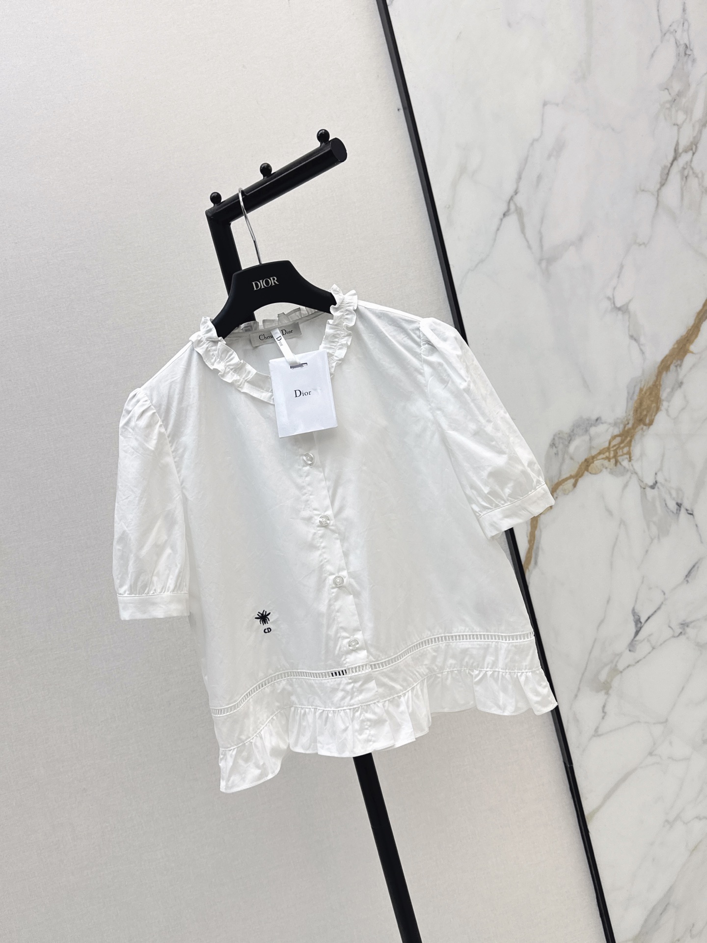 CD 26ss ruffle trim shirt