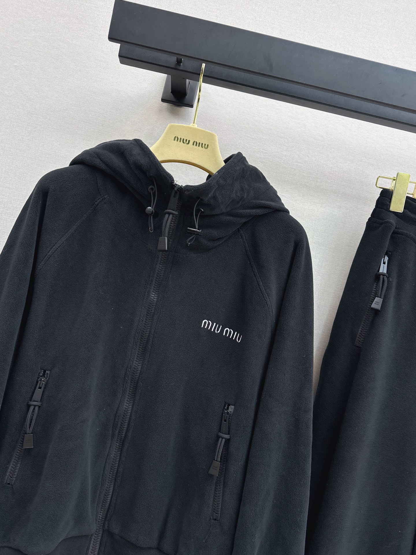 Miu 26fw casual hooded jacket pants sets