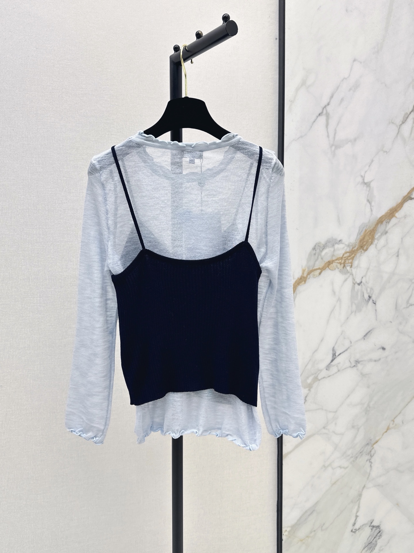 Chan 26fw 2pcs knit vest tee sets