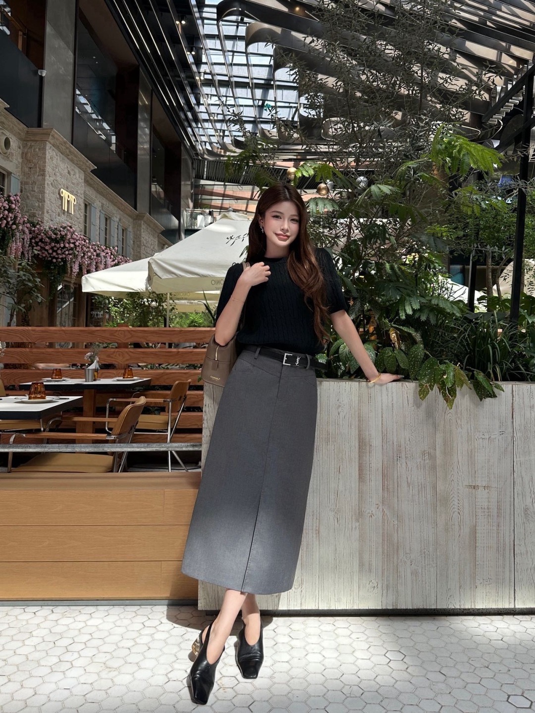 Sain 26fw belted skirt