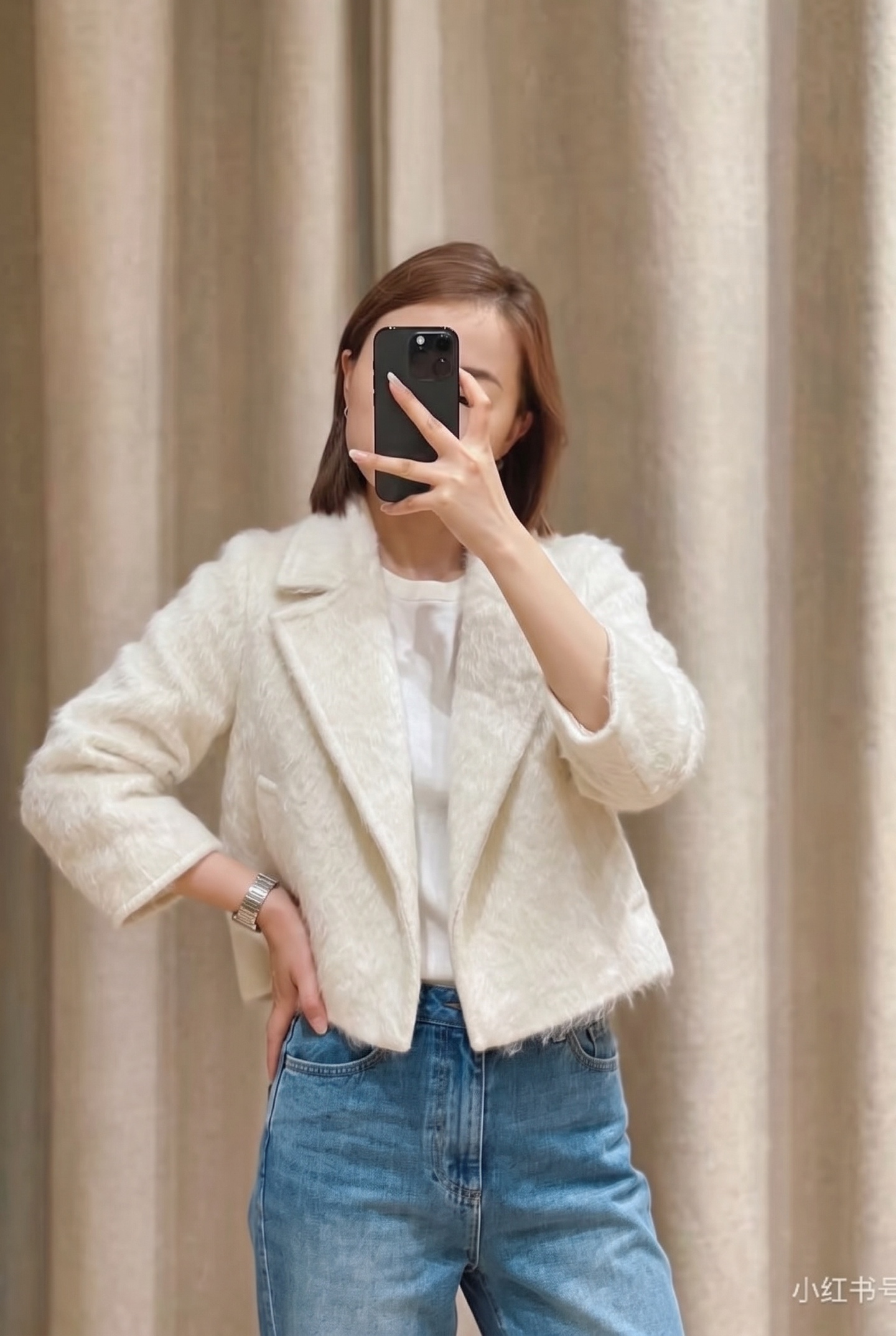 Max 26fw cropped woolen jacket