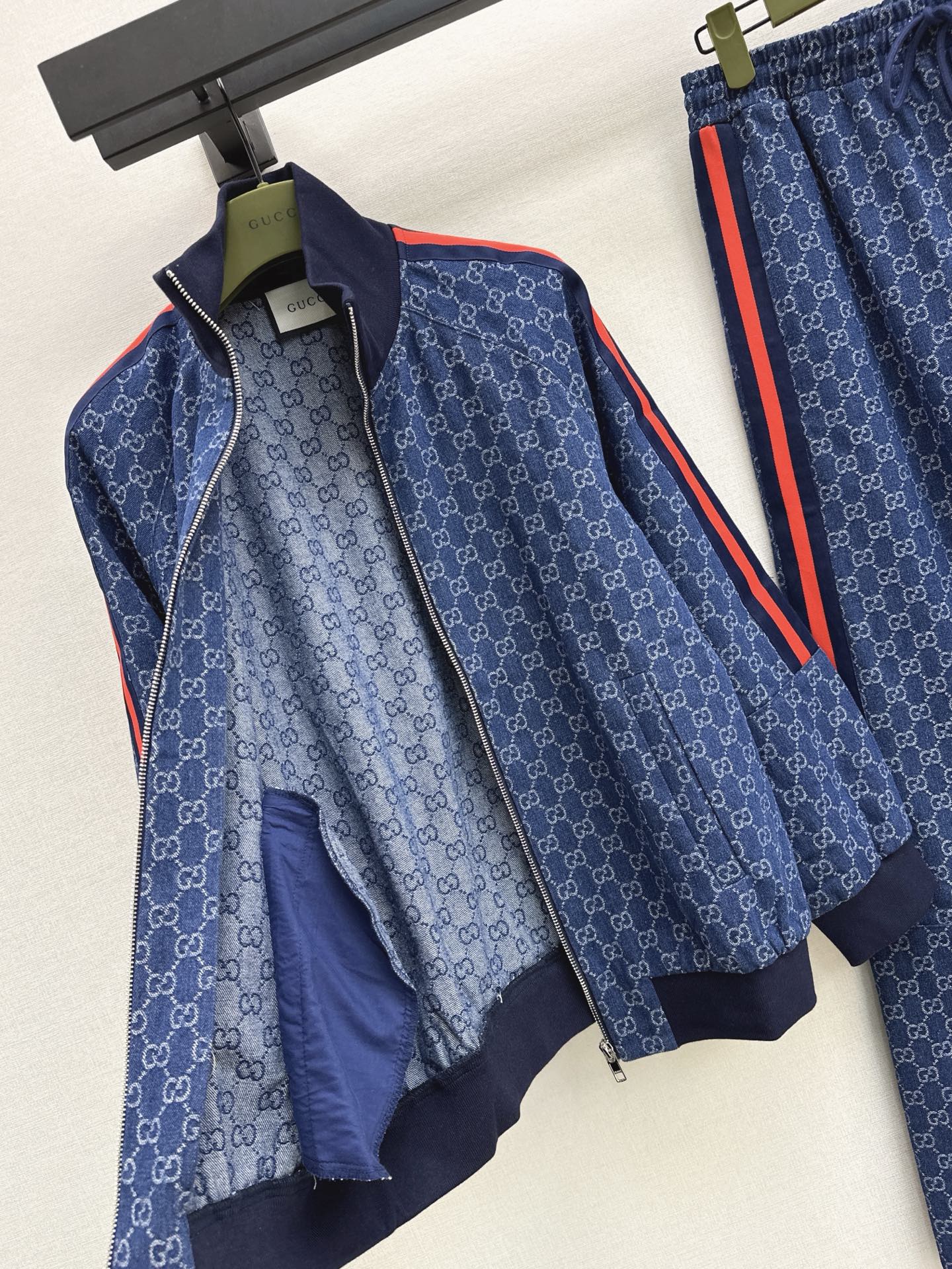 Guc 26fw jacquard denim jacket pants sets
