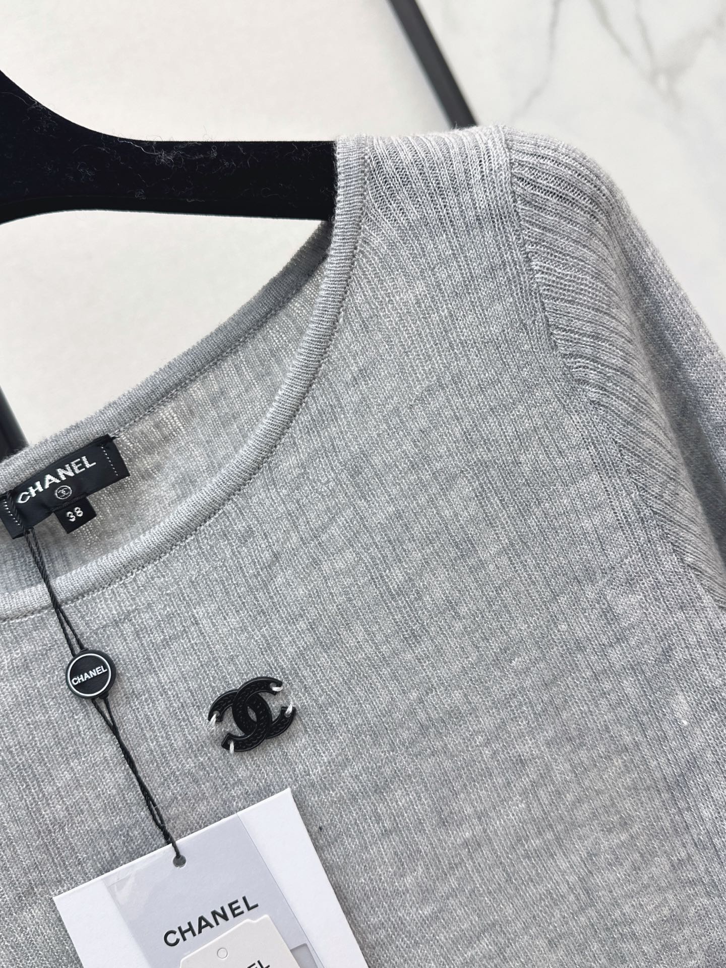 Chan 26fw lace trim knitwear