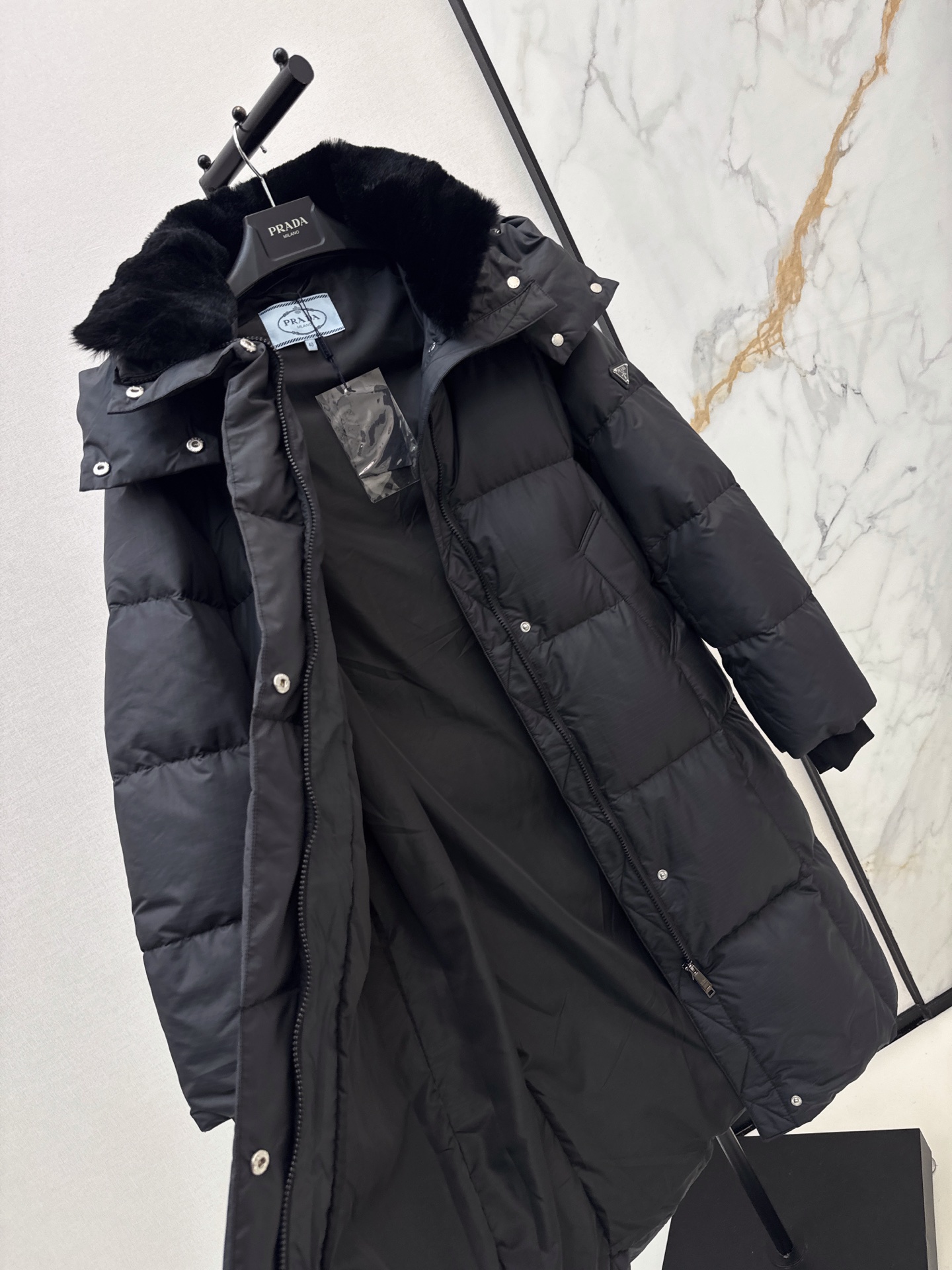 Pra 26fw hooded long down jacket