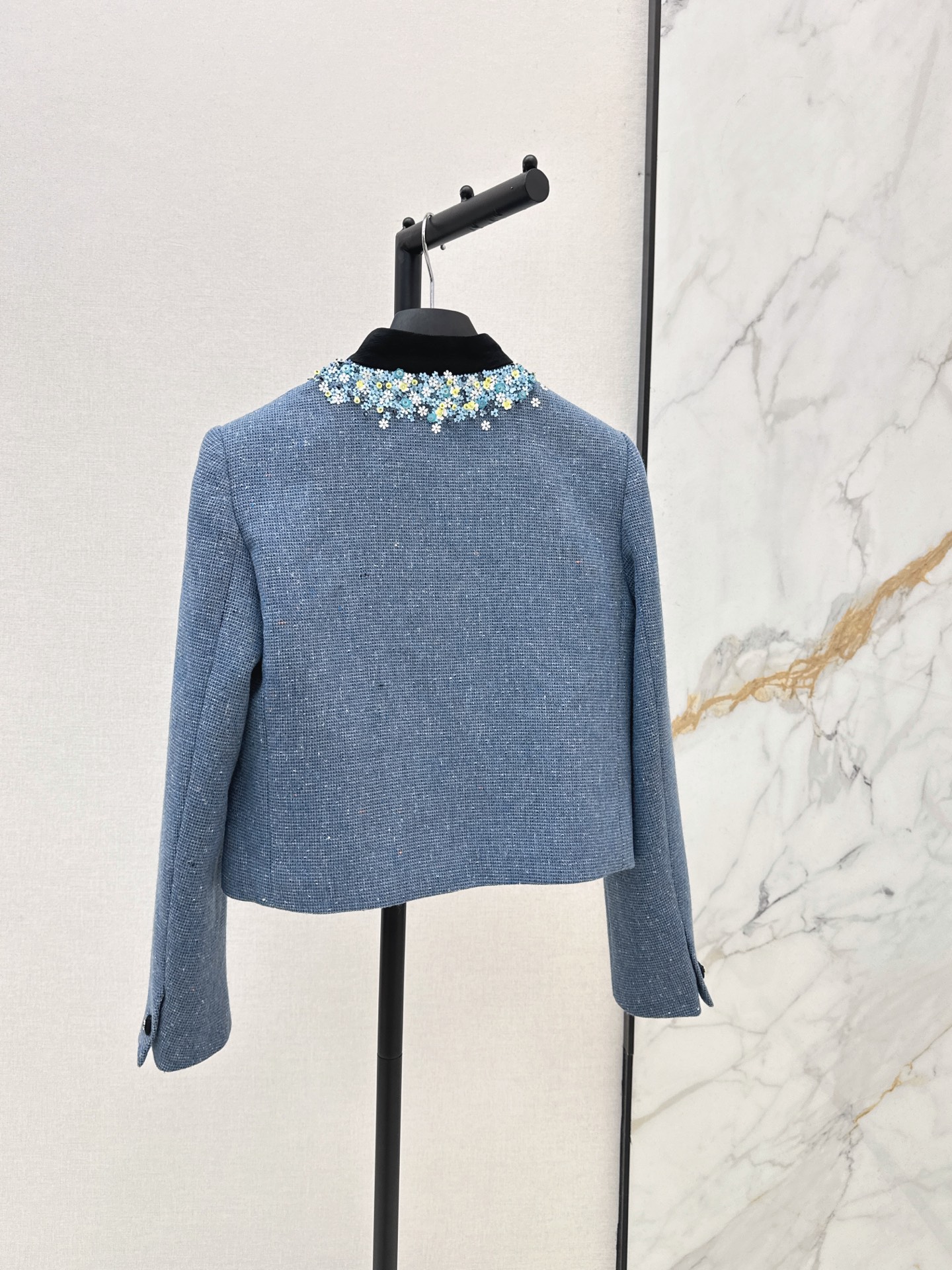 CD 26fw cropped beading tweed jacket