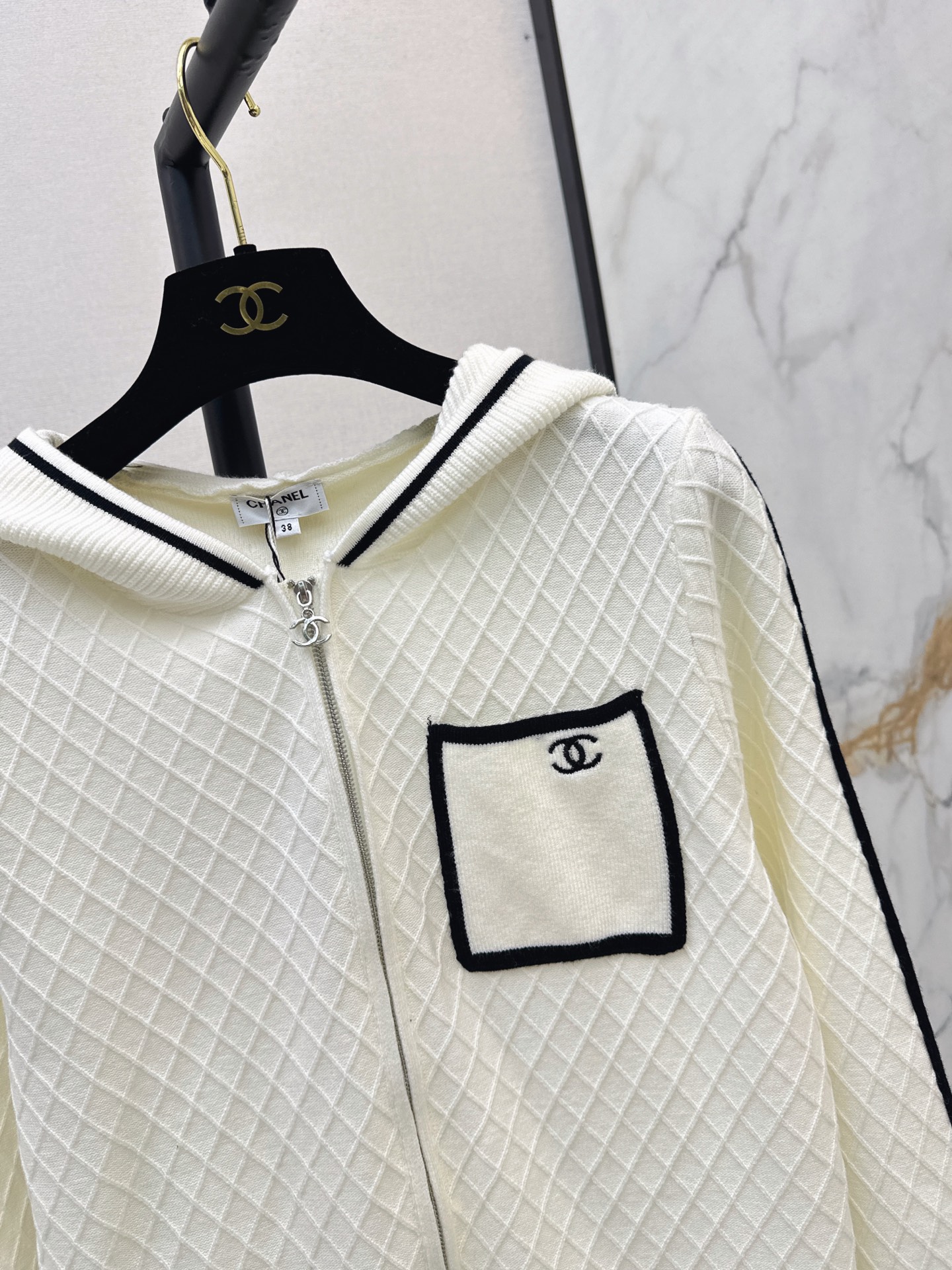 Chan 26fw hooded knit cardigan