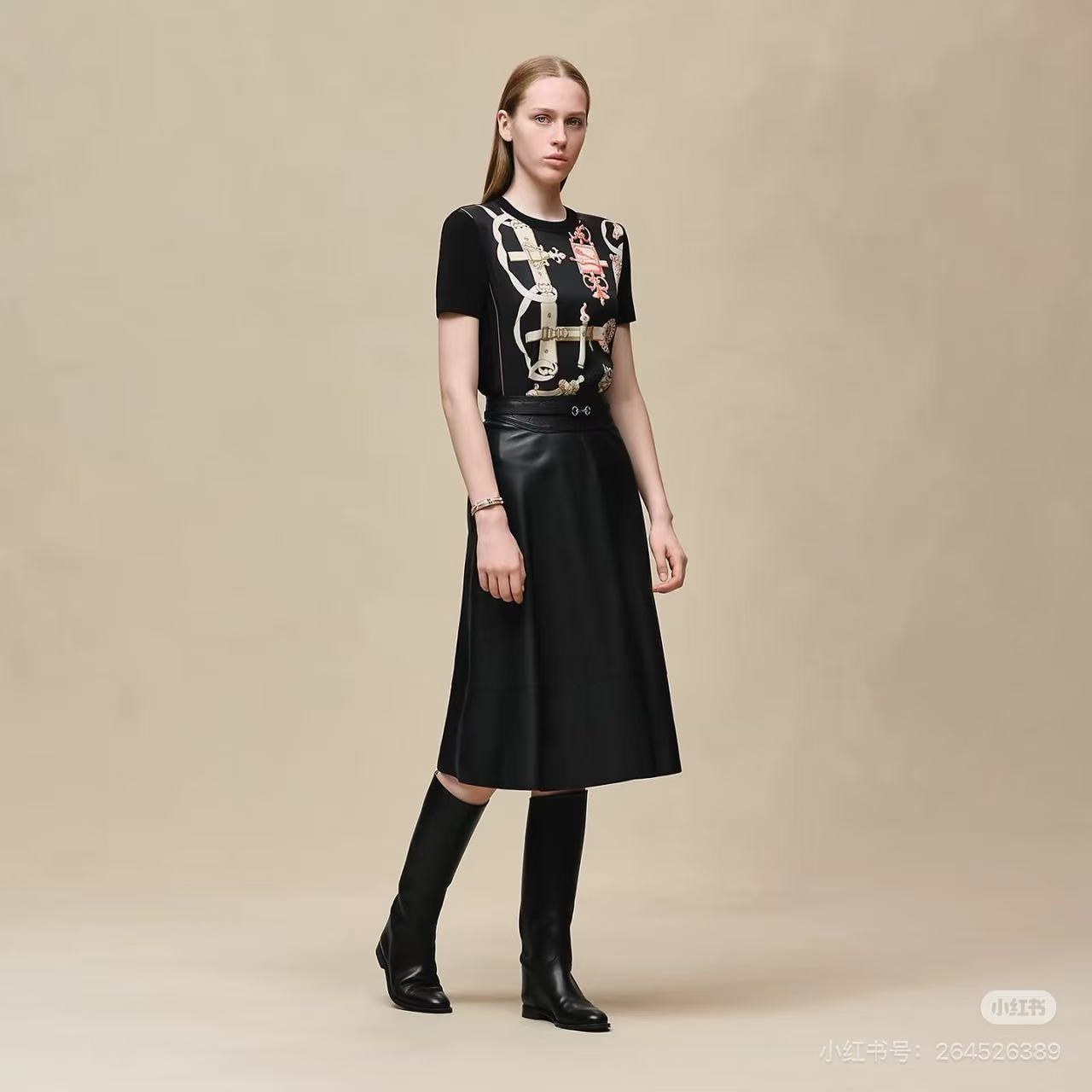 Her 26fw leather pleated skirt
