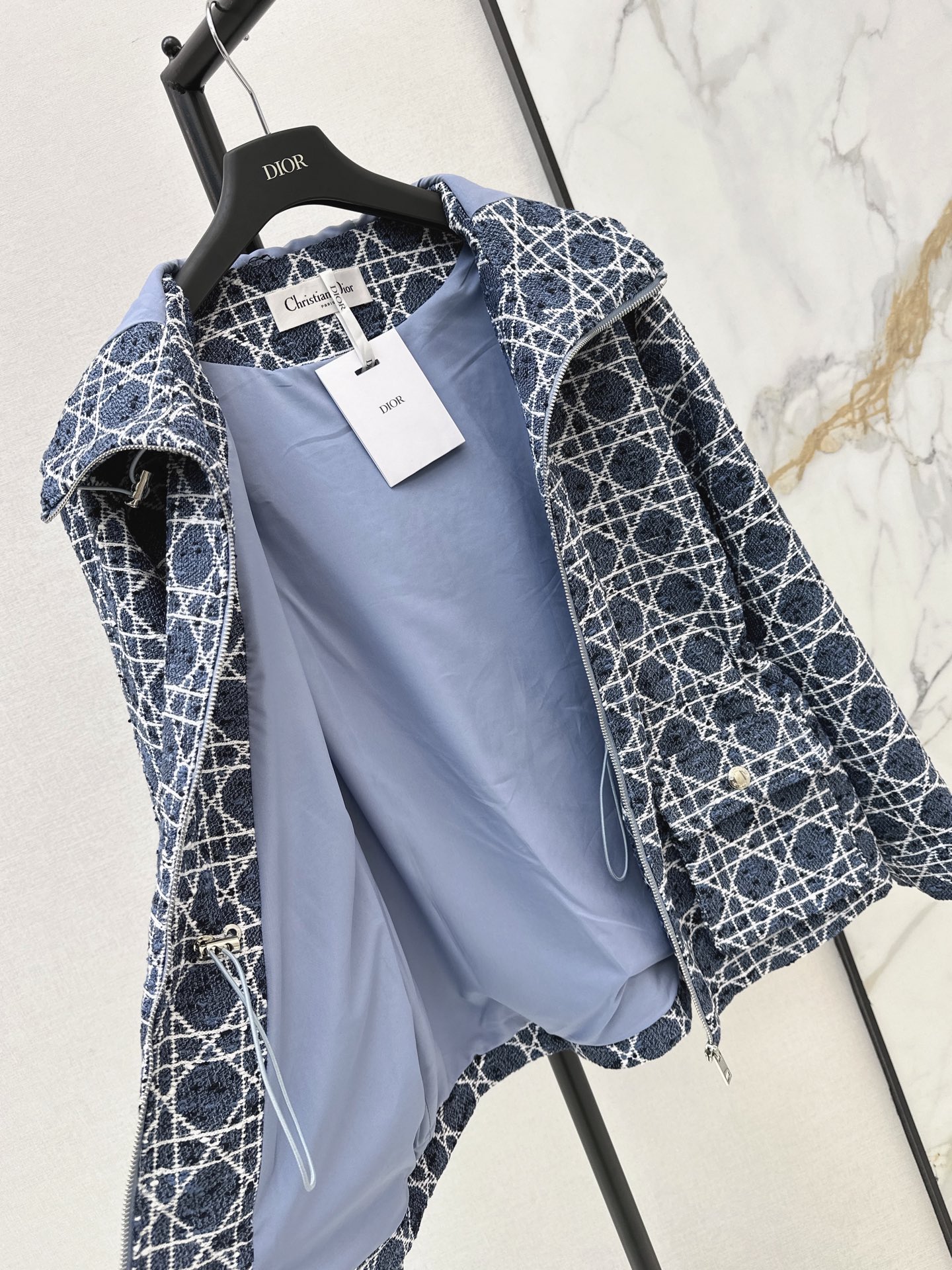 CD 26fw check drawstring hooded jacket