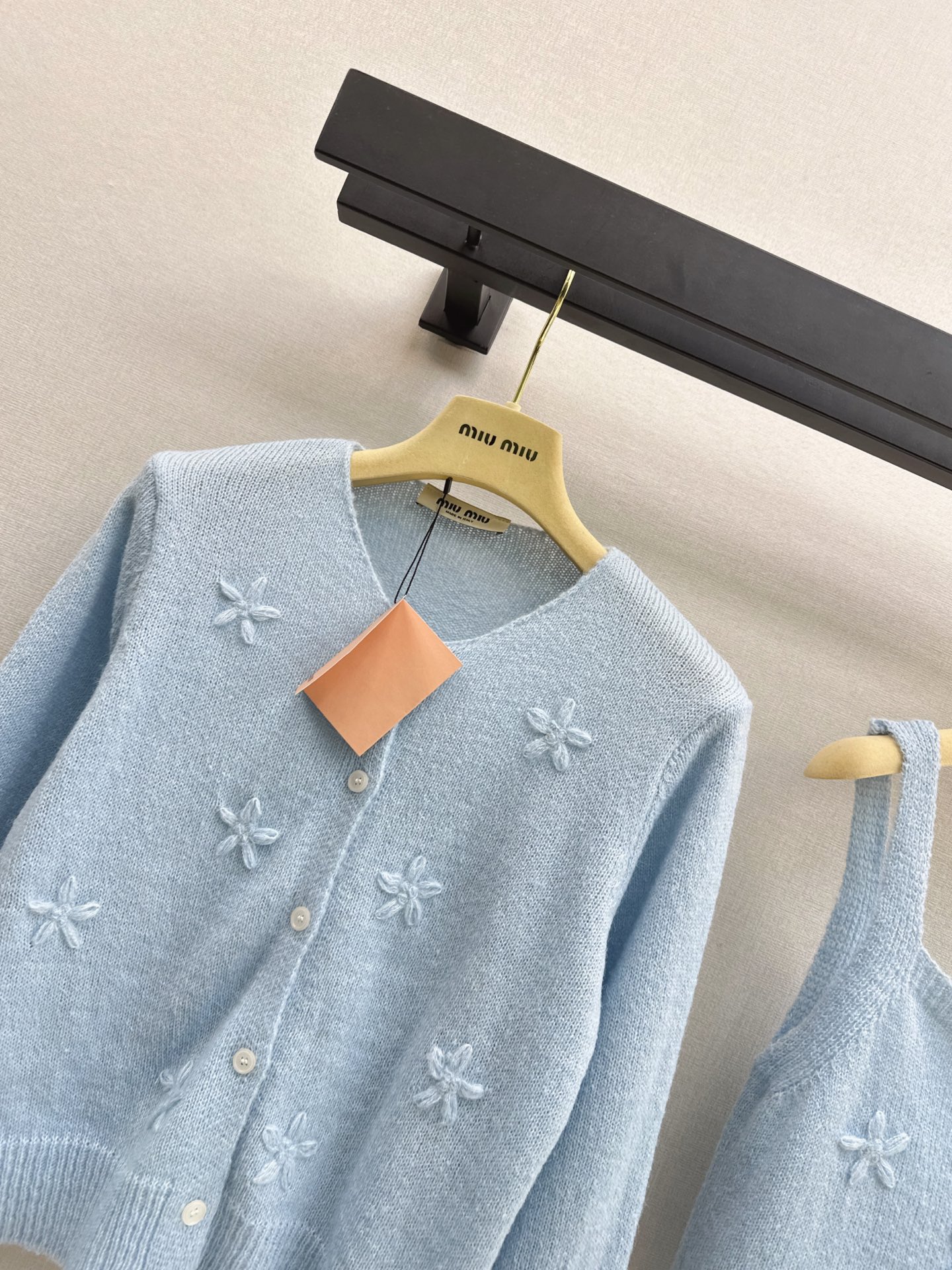 Miu 26fw knit camisole cardigan sets