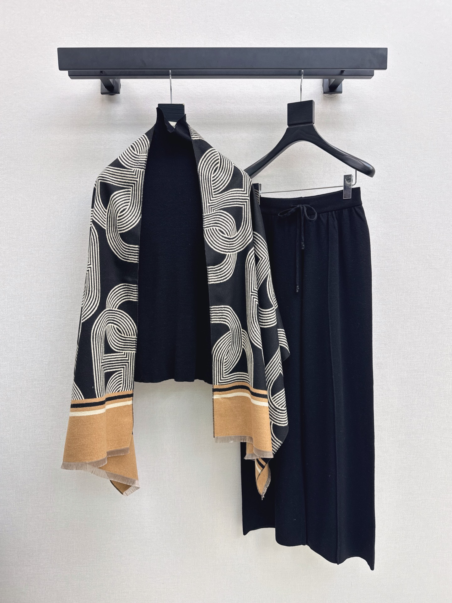 Her 26fw 3pcs knit basic tee shawls pants sets