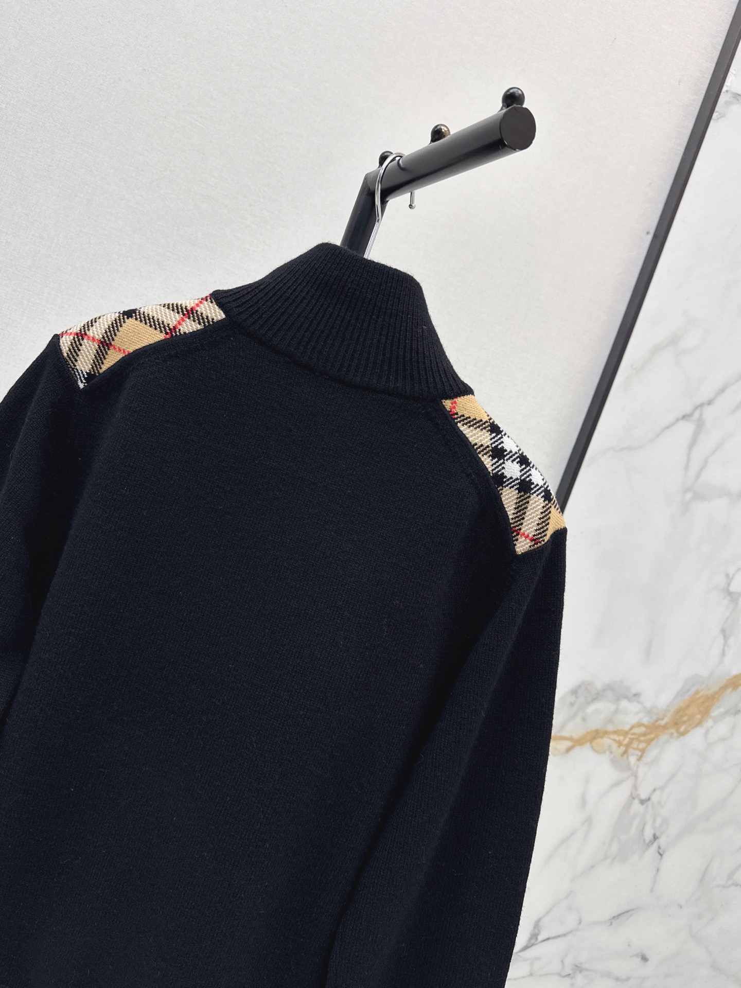 Burb 26fw check contract zipper jacket