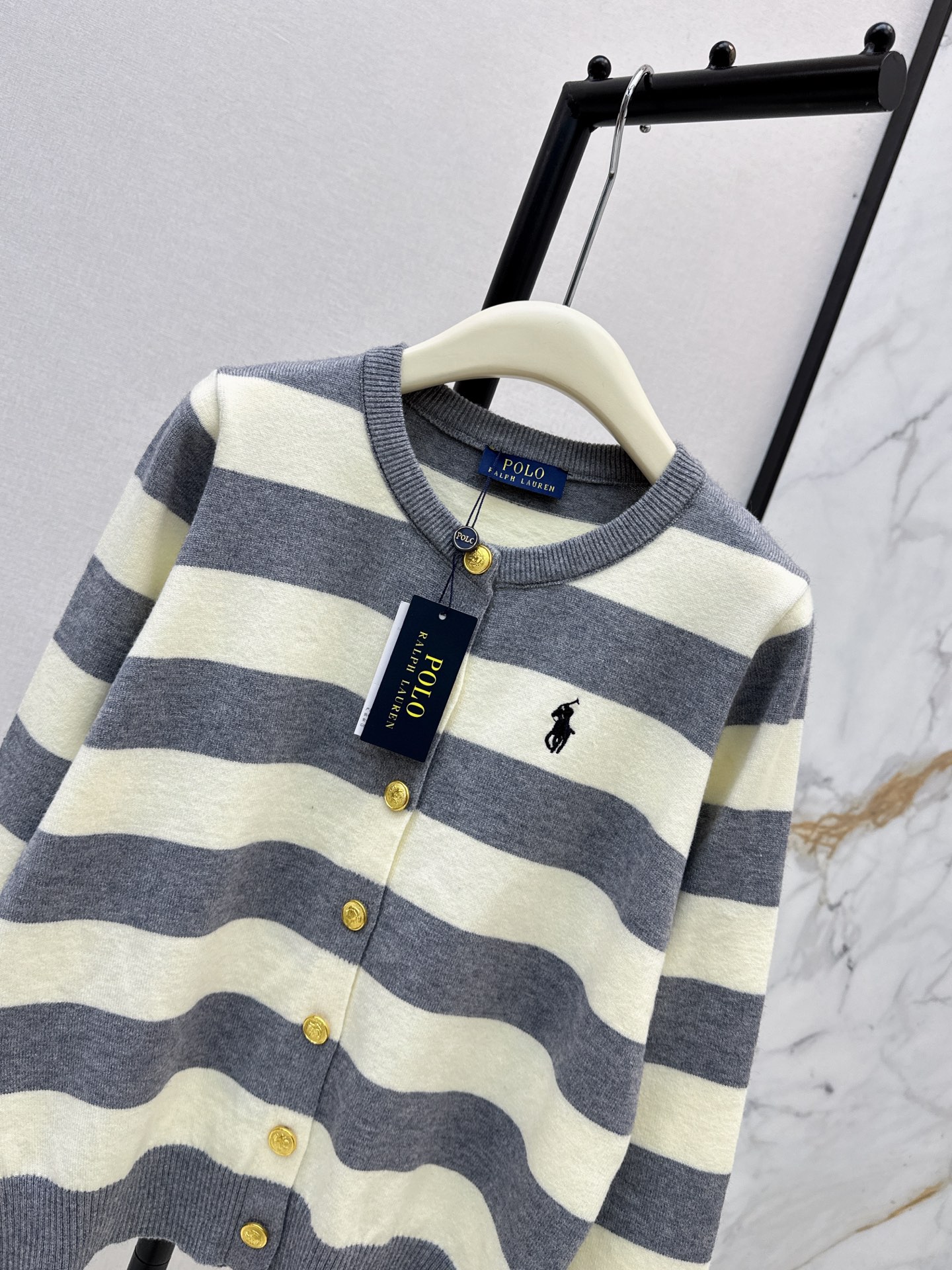 Ralp 26fw stripe knit cardigan
