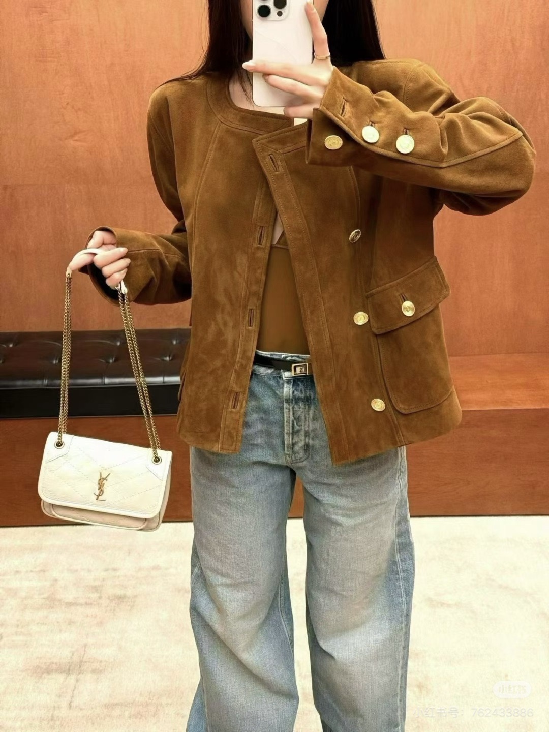 Sain 26fw suede-fleecel jacket
