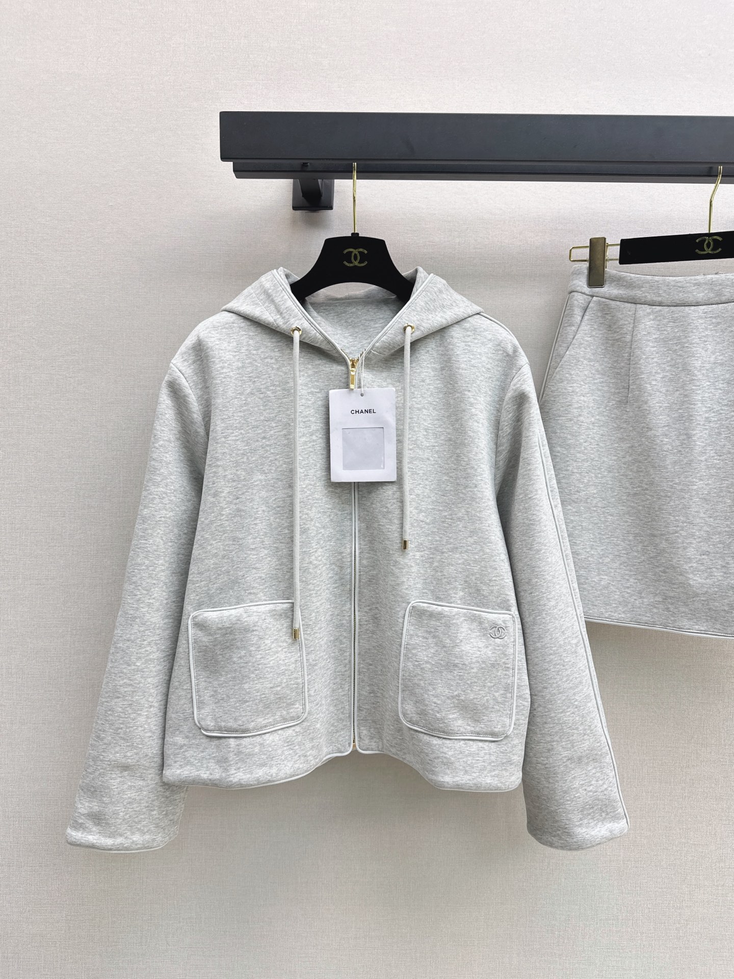 Chan 26fw hooded jacket skirt sets