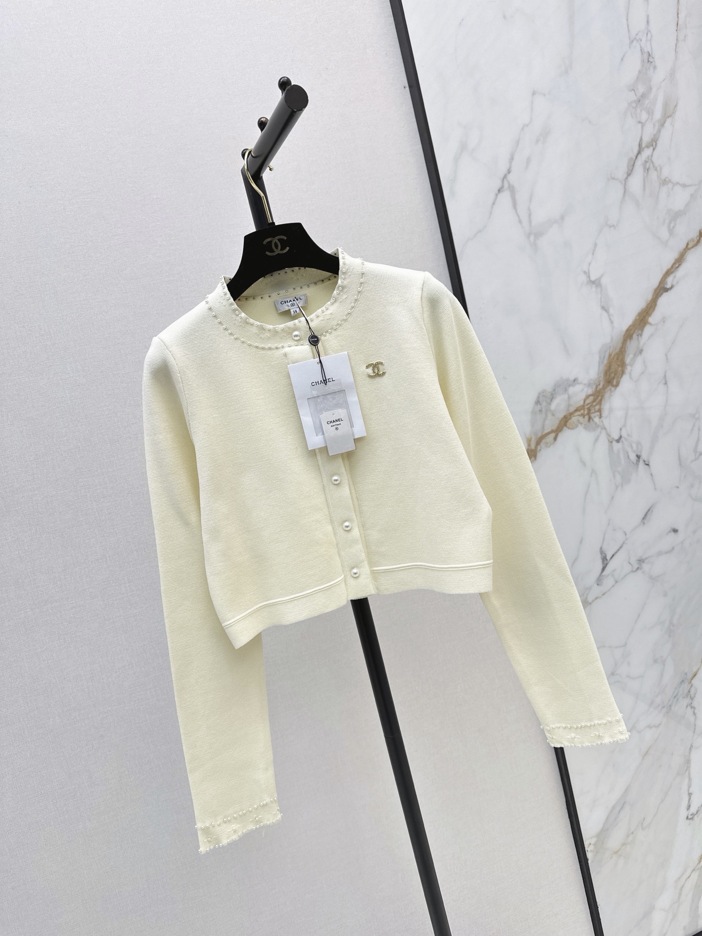 Chan 26fw beading knit cardigan