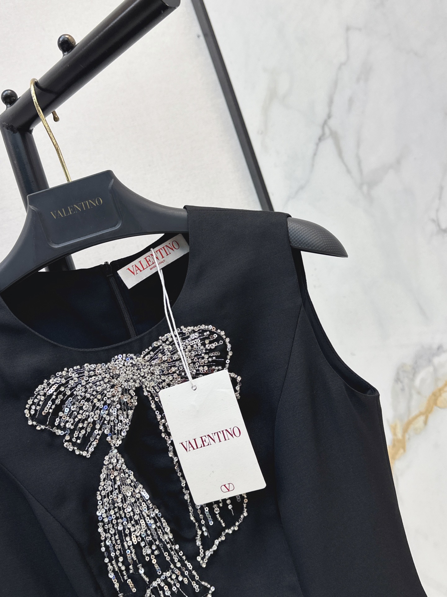 Valen 26ss bow beading dress