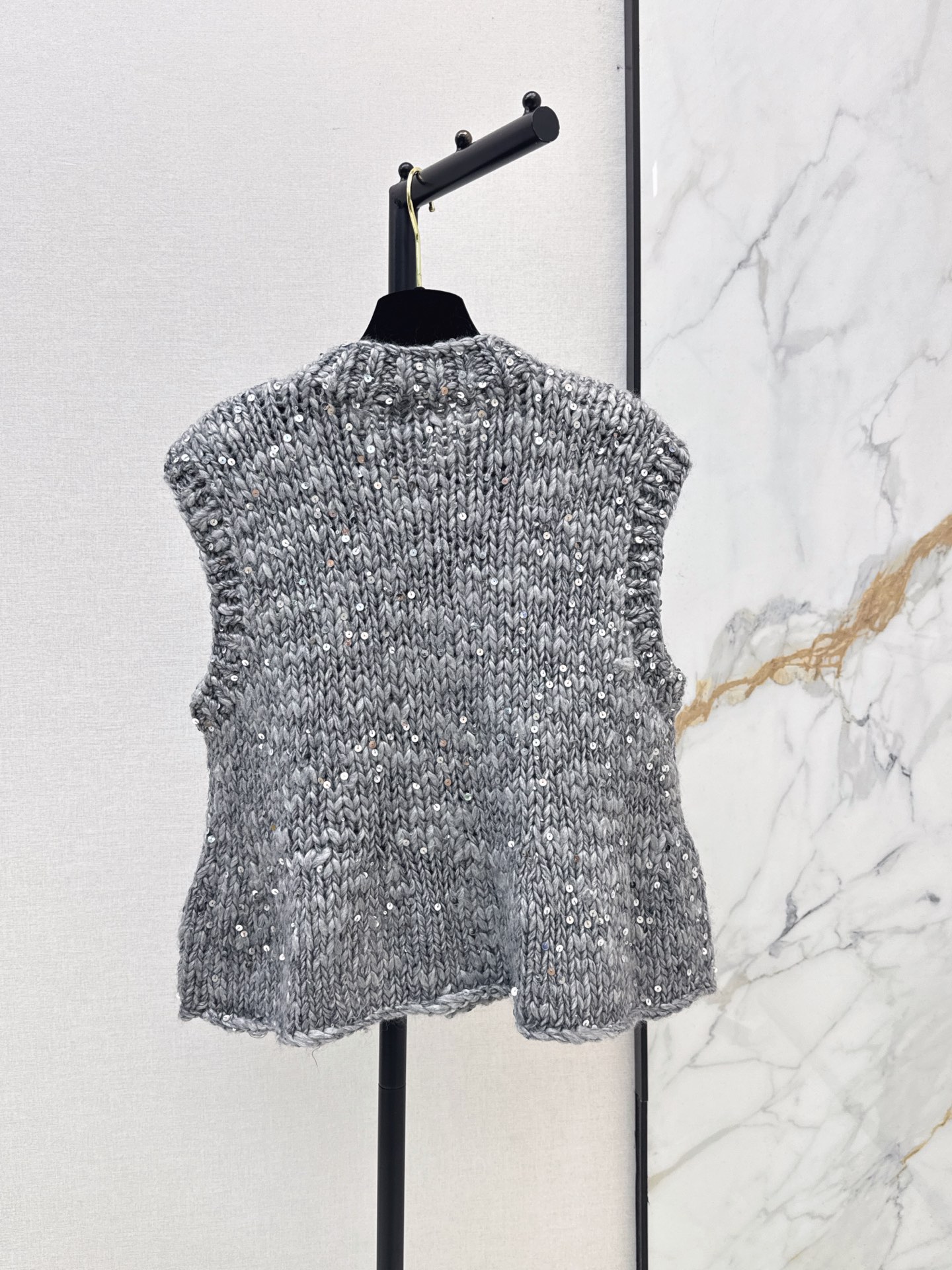 Chan 26fw sequin knit vest