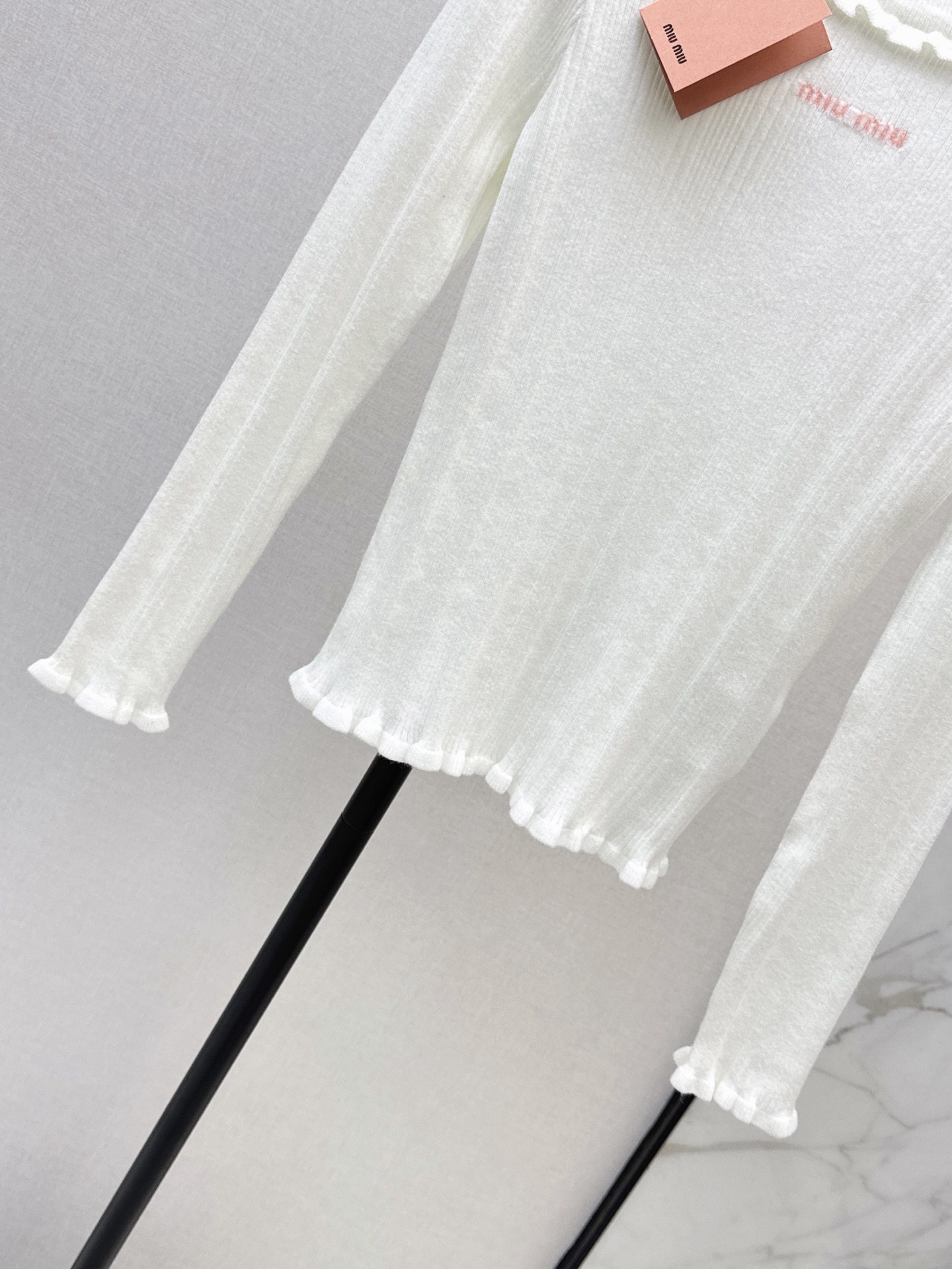 Miu 26fw slim-fit knit basic tee
