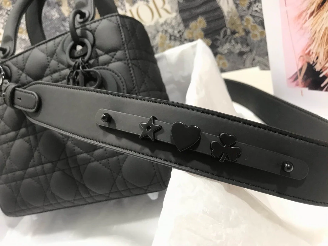 DO Mini Lady Bag Black Ultramatte Cannage Calfskin