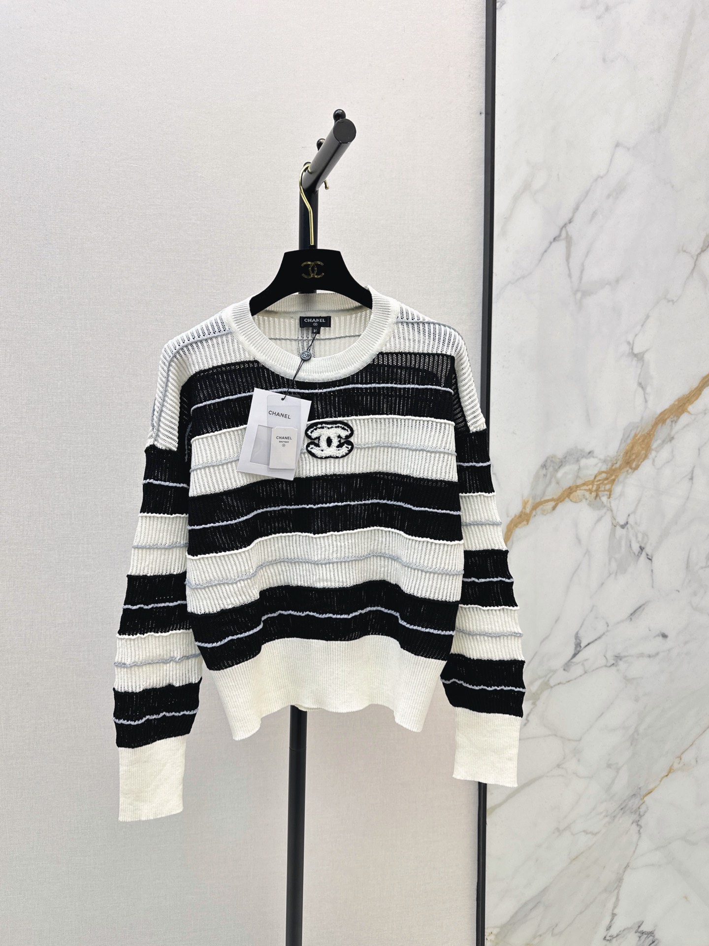 Chan 26fw stripe knit sweater