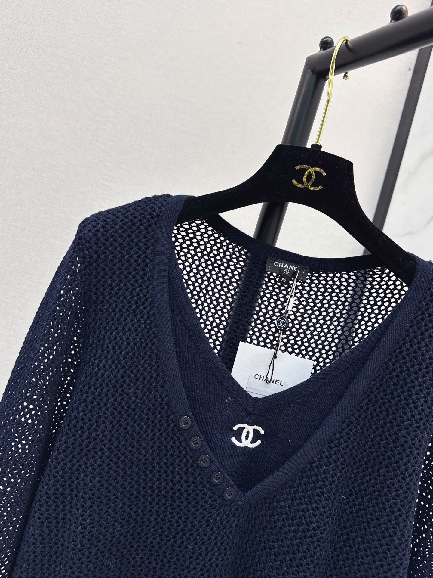 Chan 26fw 2in1 hollow knitwear