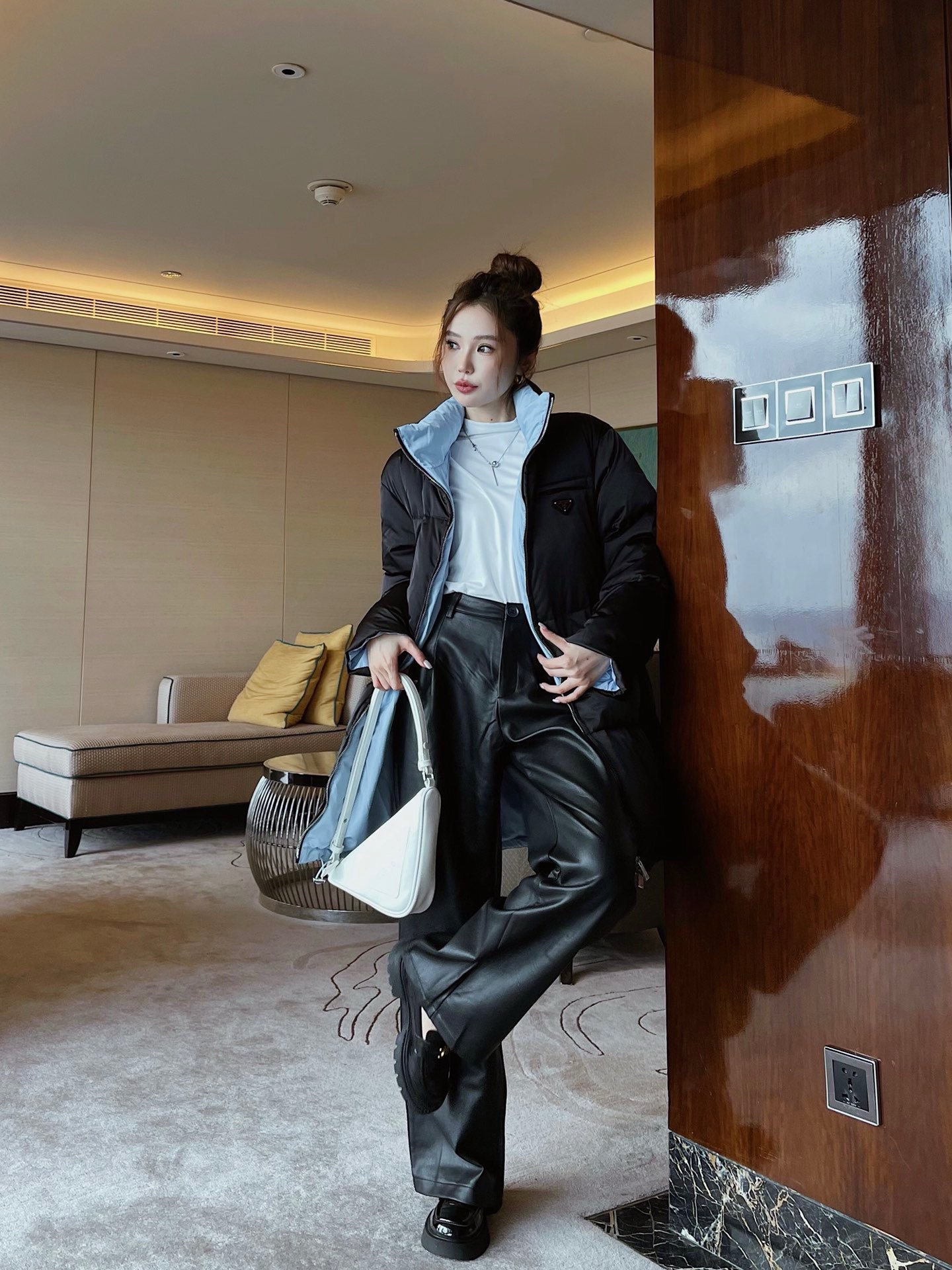Pra 26fw belted down jacket